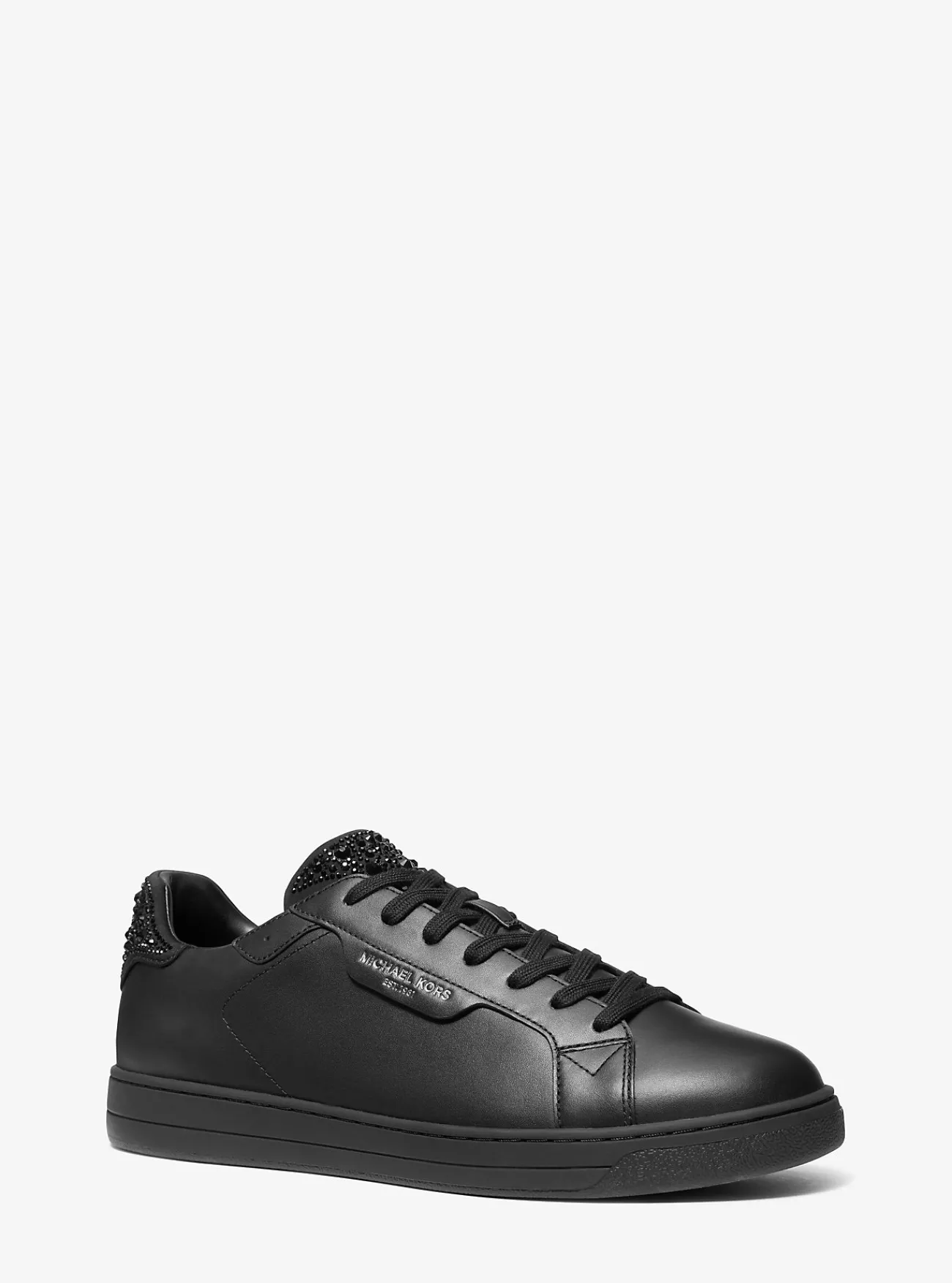 Michael Kors Sneaker Keating van leer met versiering ZWART Online