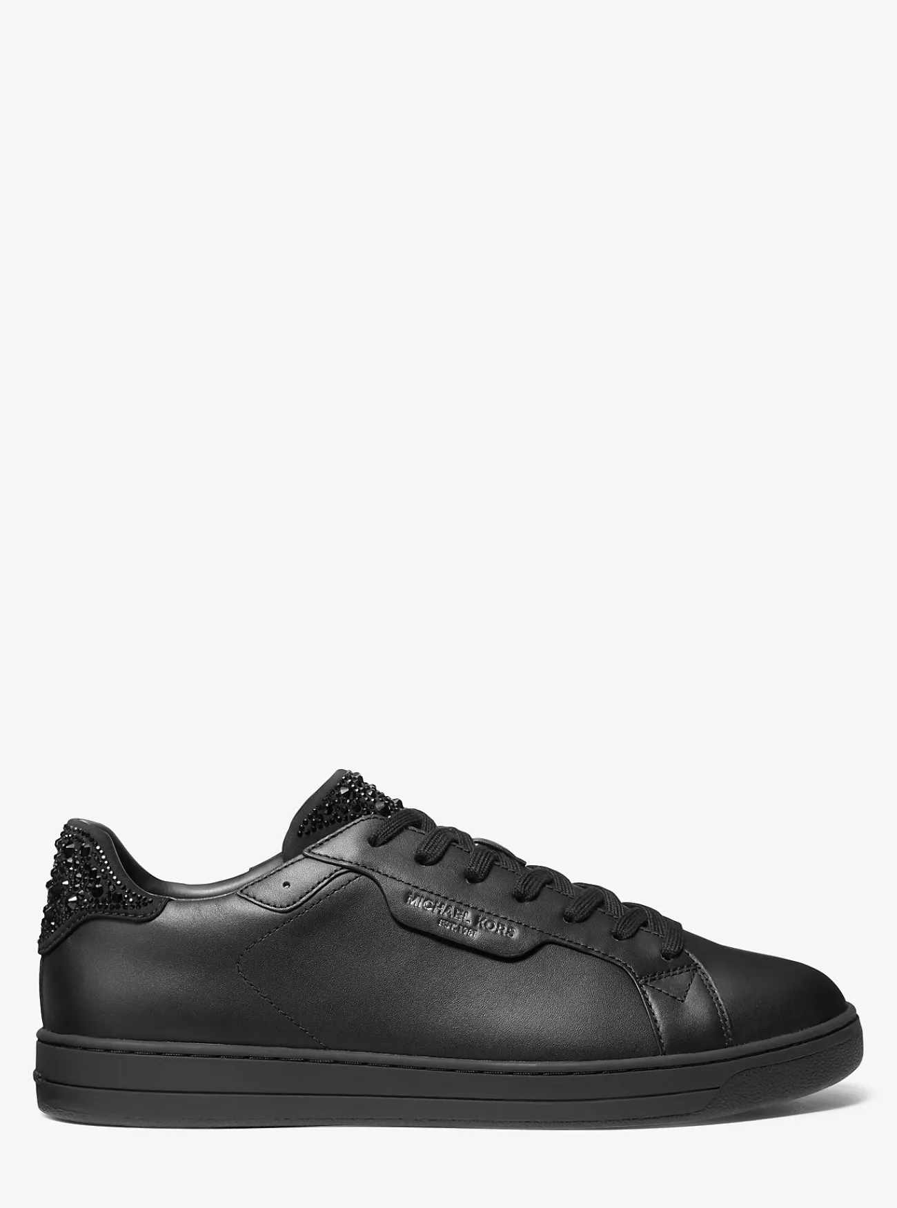 Michael Kors Sneaker Keating van leer met versiering ZWART Online