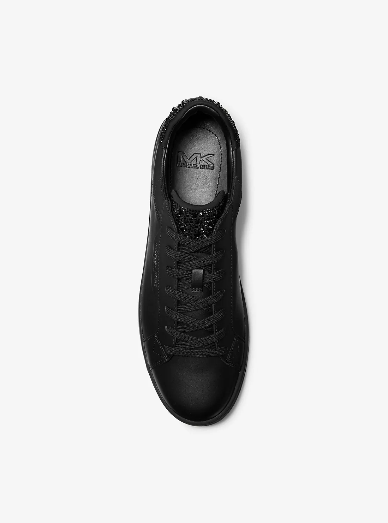 Michael Kors Sneaker Keating van leer met versiering ZWART Online