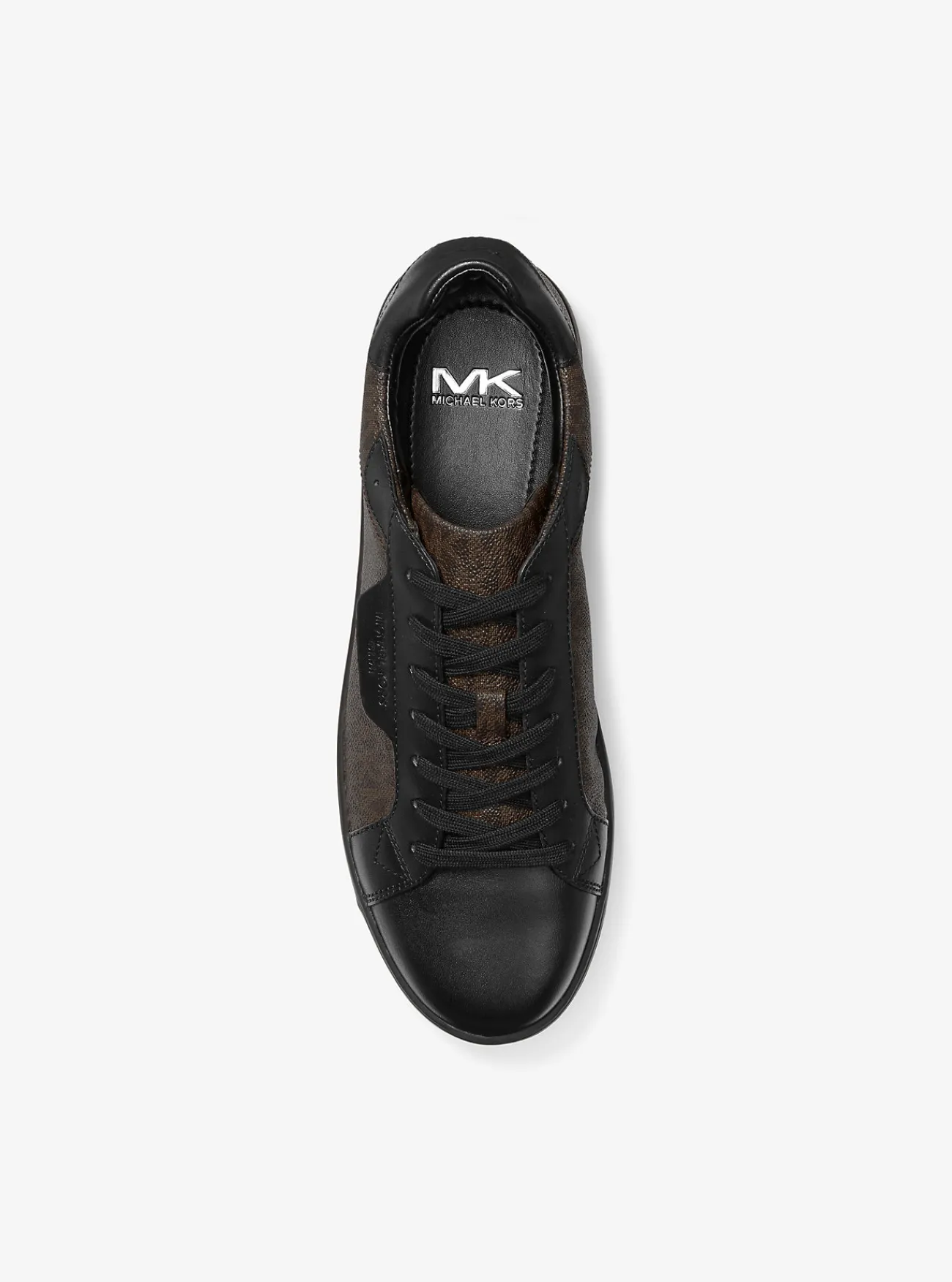 Michael Kors Sneaker Keating van leer met logo Outlet