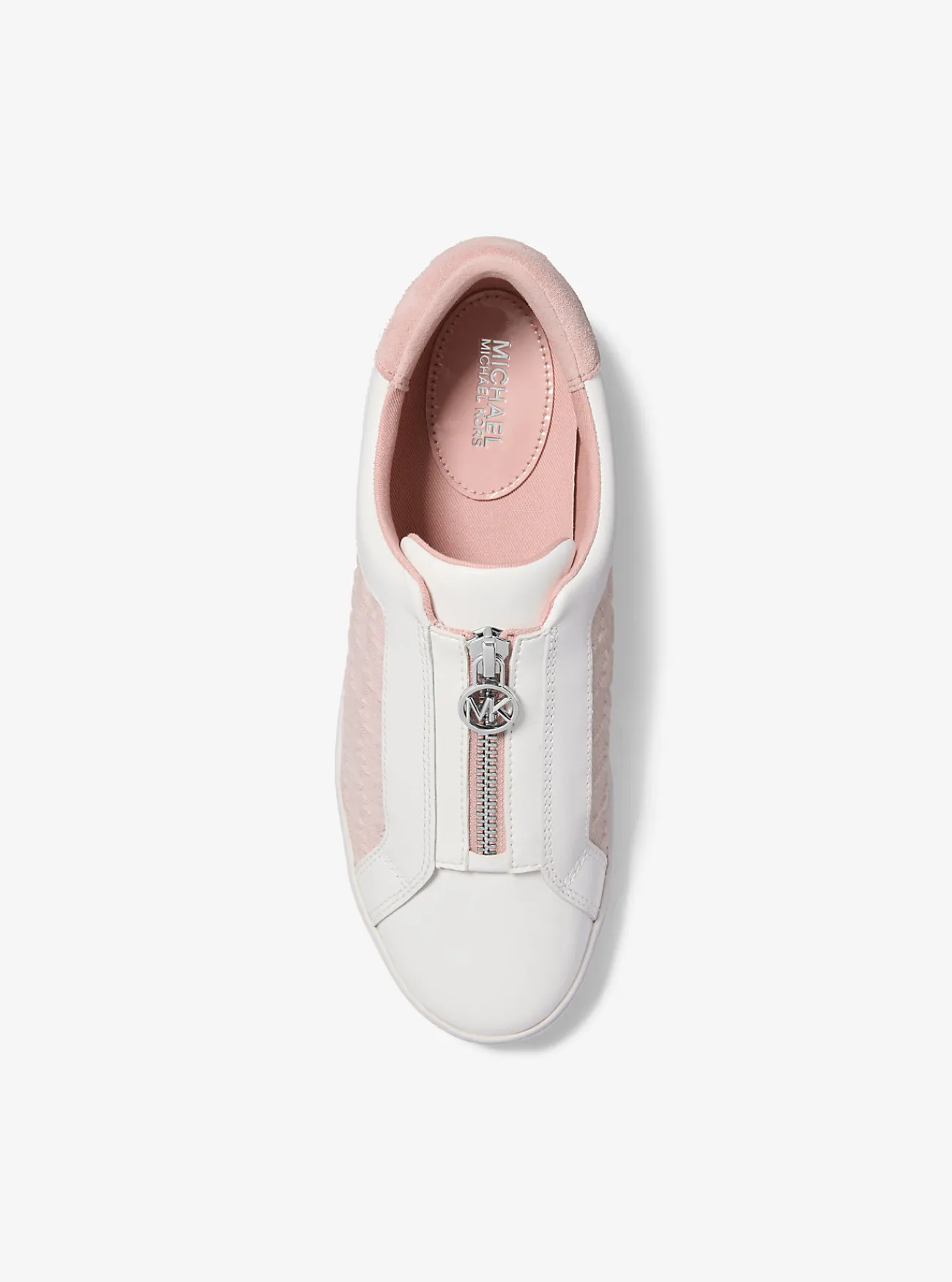 Michael Kors Sneaker Keaton van leer en denim met logo in reliëf en rits ROZENWATER Outlet