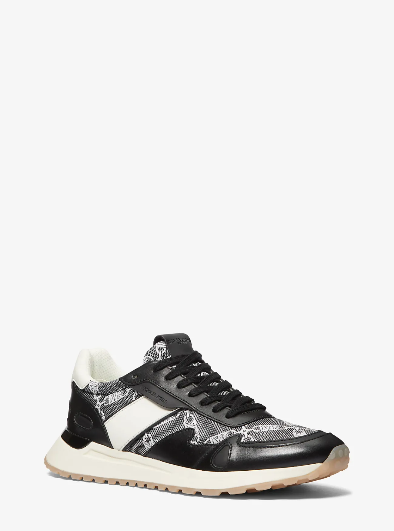 Michael Kors Sneaker Miles van jacquard met Empire-logo en leer ZWART Online
