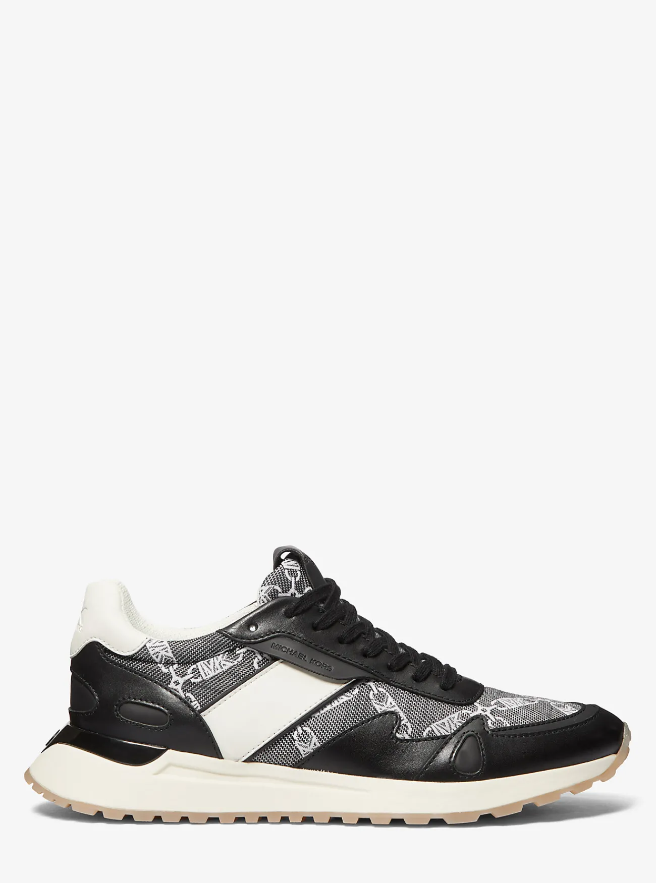 Michael Kors Sneaker Miles van jacquard met Empire-logo en leer ZWART Online