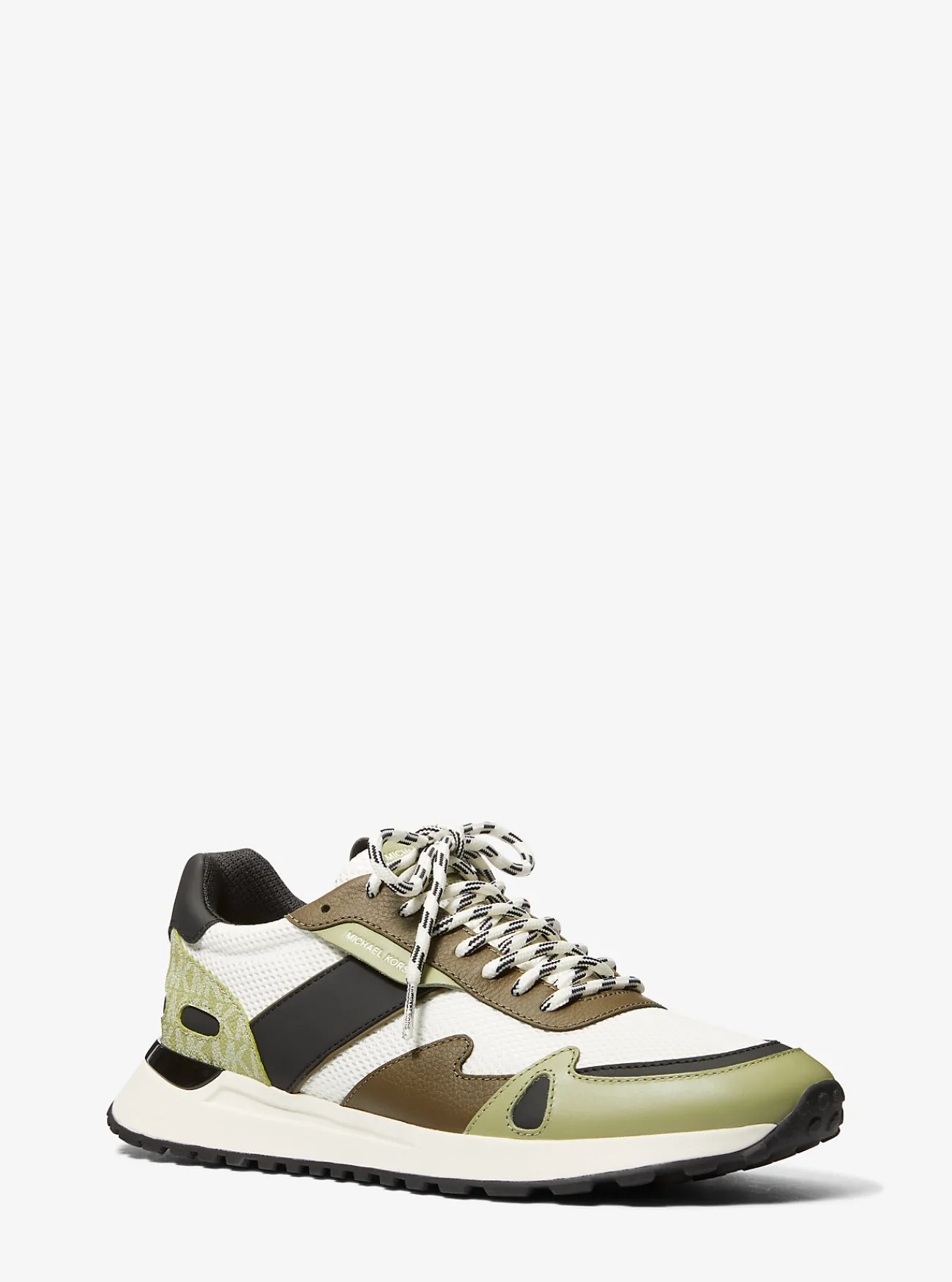 Michael Kors Sneaker Miles van mesh met kleurvlakken en kenmerkend logo OLIJFGROEN Fashion