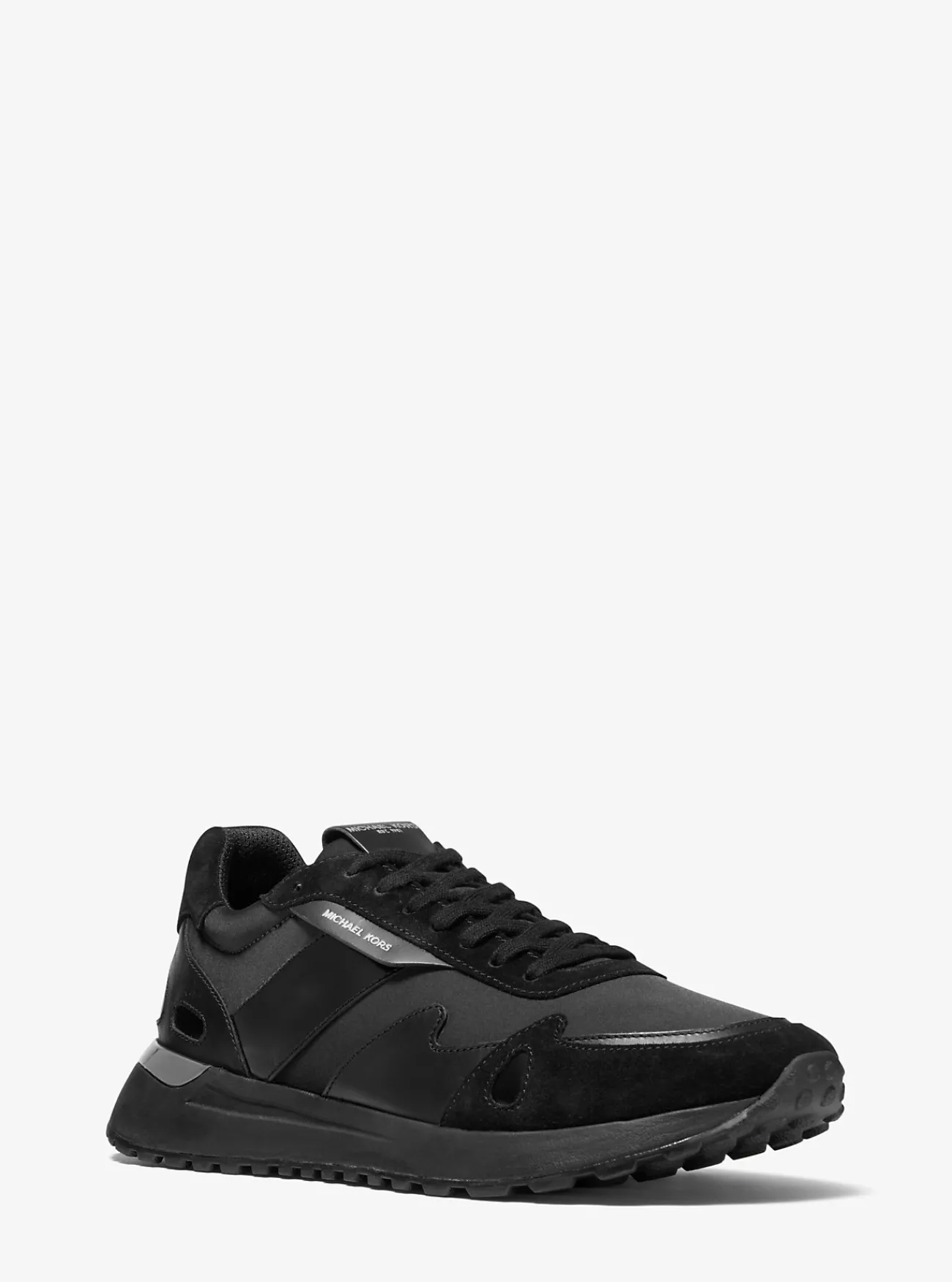 Michael Kors Sneaker Miles van su&egrave;de en scuba ZWART Online