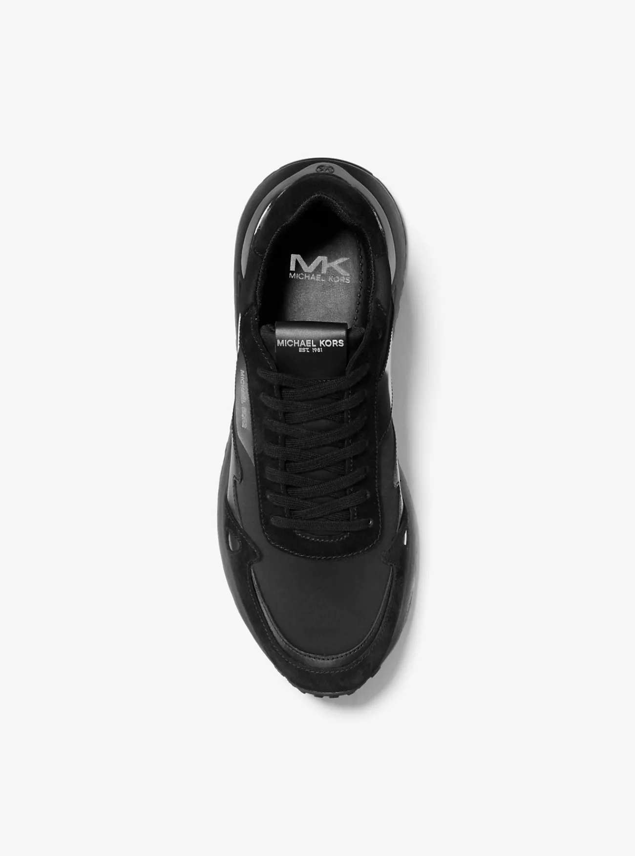 Michael Kors Sneaker Miles van suède en scuba ZWART Online