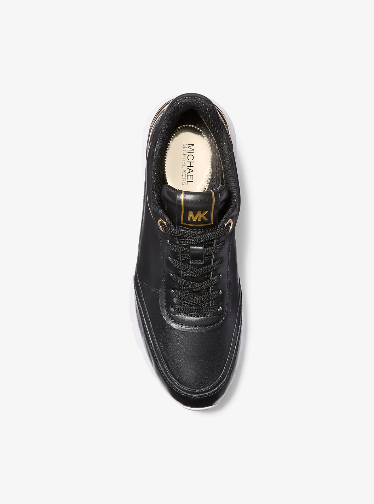 Michael Kors Sneaker Nova van leer ZWART Fashion