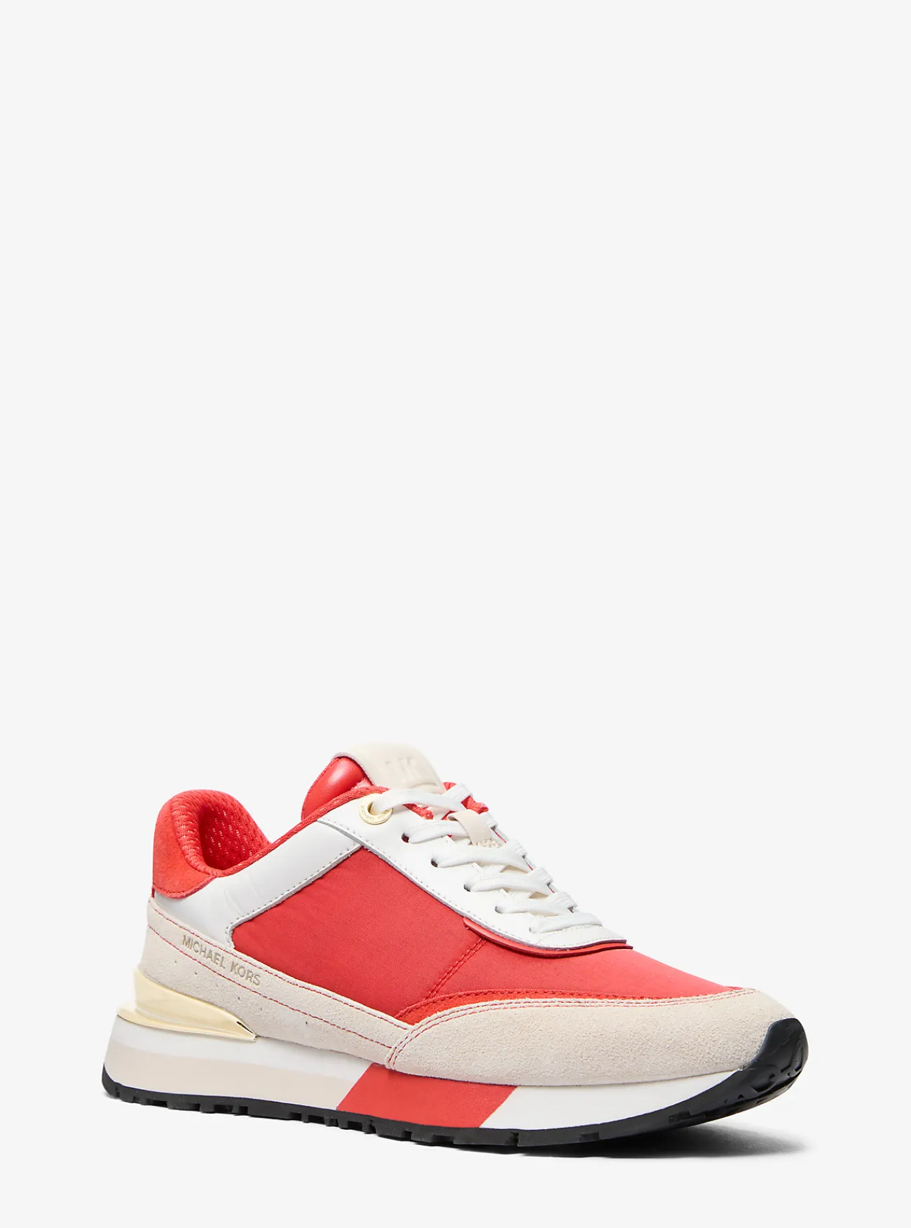 Michael Kors Sneaker Nova van leer en nylon GEBRANDSIENNA Outlet