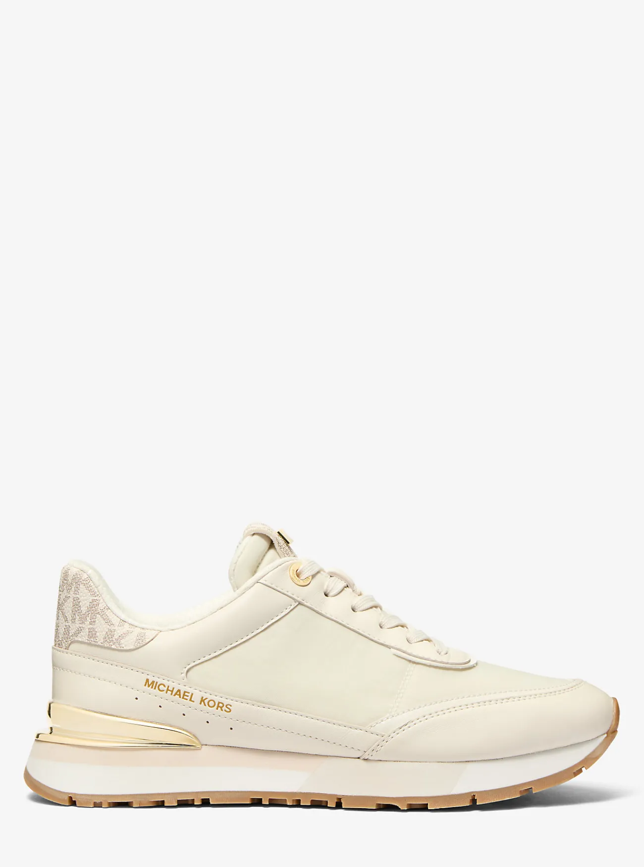 Michael Kors Sneaker Nova van leer en nylon VANILLECOMBO New