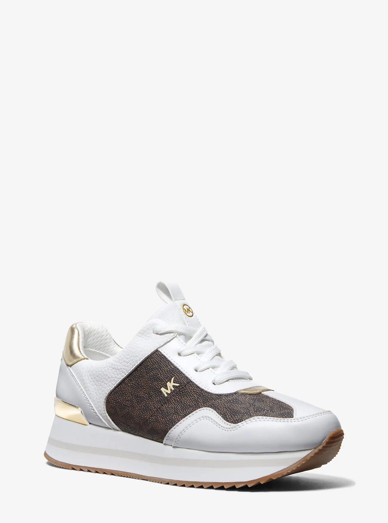 Michael Kors Sneaker Raina met plateauzool en kenmerkend logo BRUIN Outlet