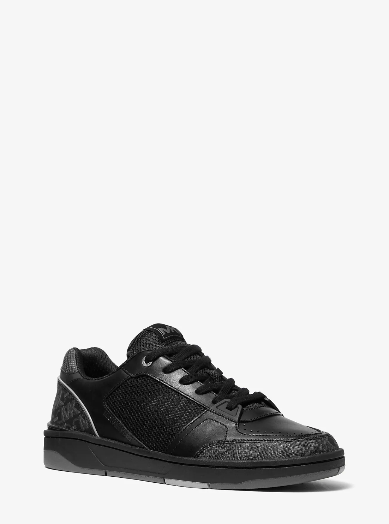 Michael Kors Sneaker Rebel van leer met Empire-monogram ZWART Clearance