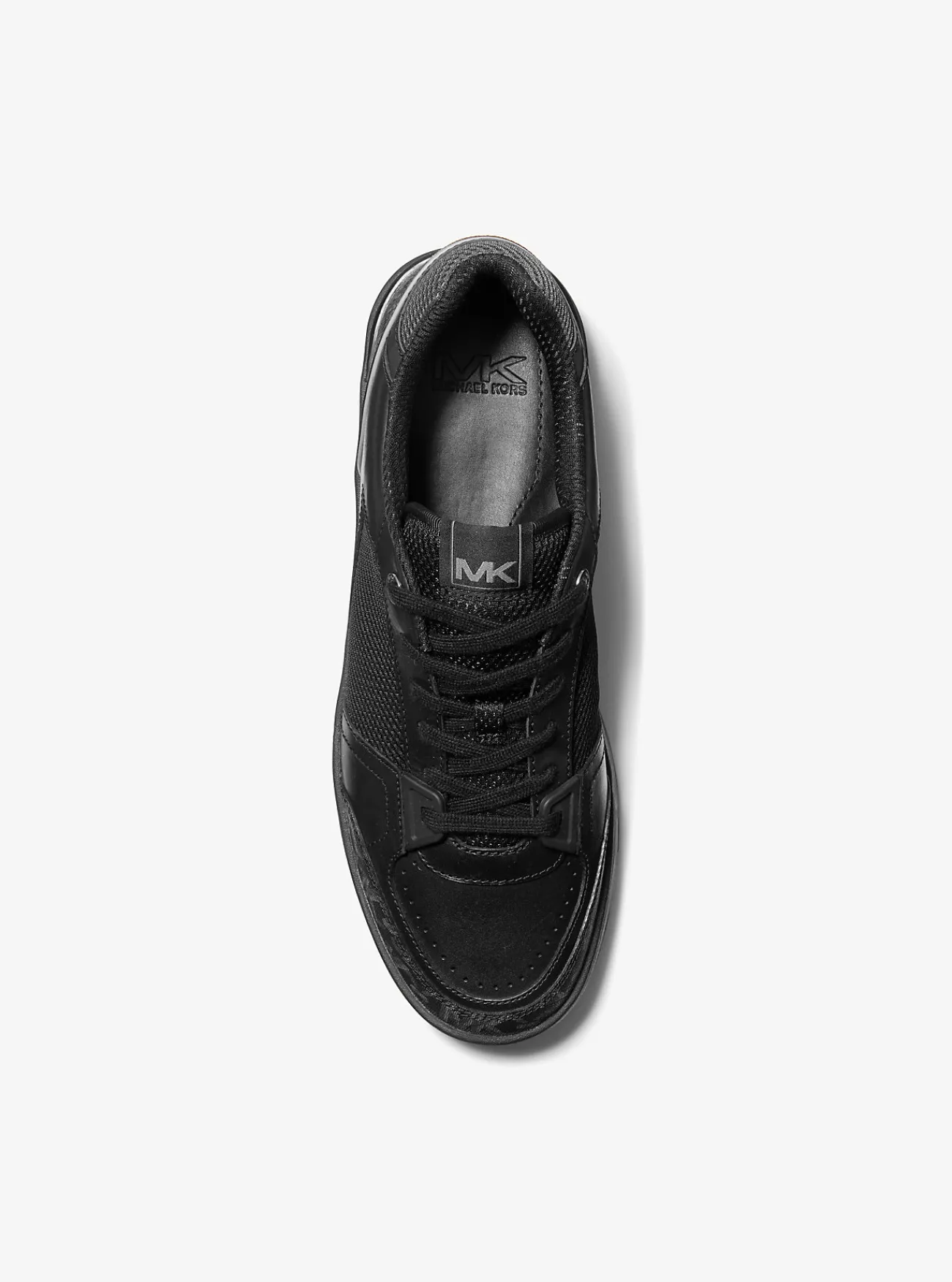 Michael Kors Sneaker Rebel van leer met Empire-monogram ZWART Clearance