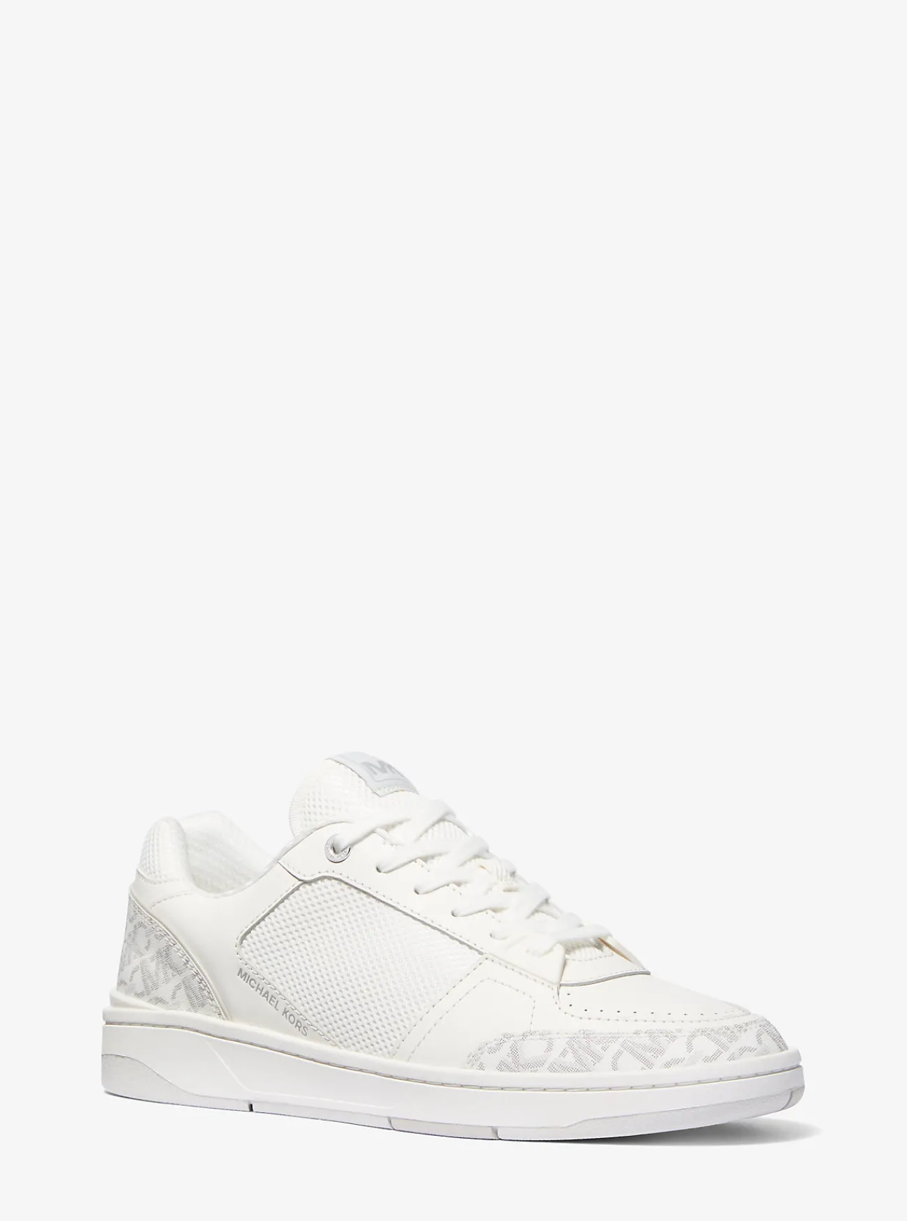 Michael Kors Sneaker Rebel van leer met Empire-monogram OPTISCHWIT Sale