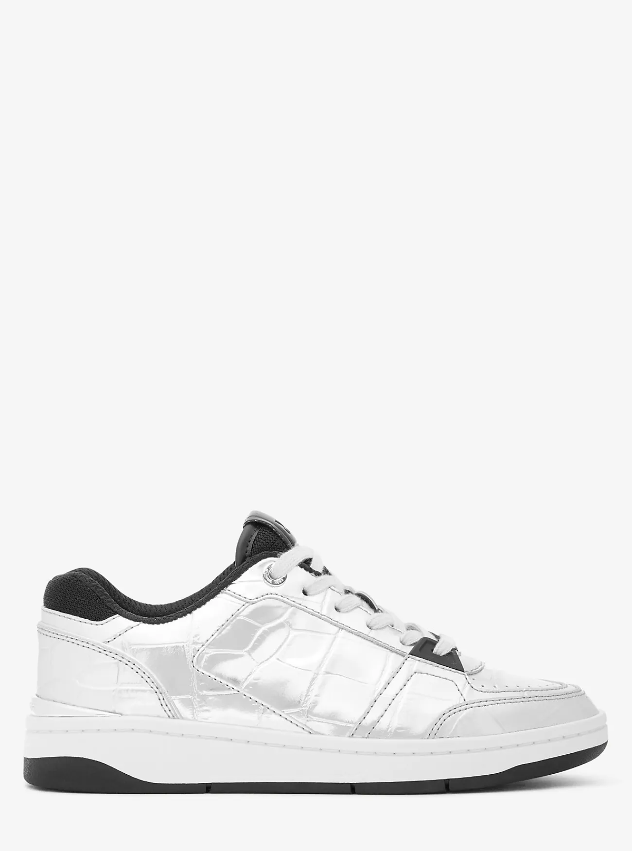 Michael Kors Sneaker Rebel van metallic leer met krokodillenprint in reliëf ZILVER Outlet