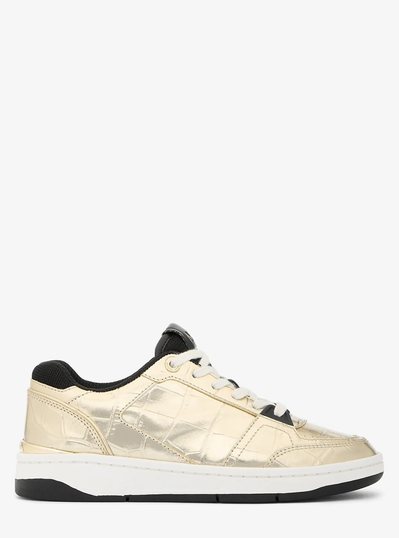 Michael Kors Sneaker Rebel van metallic leer met krokodillenprint in reli&euml;f LICHTGOUD Best
