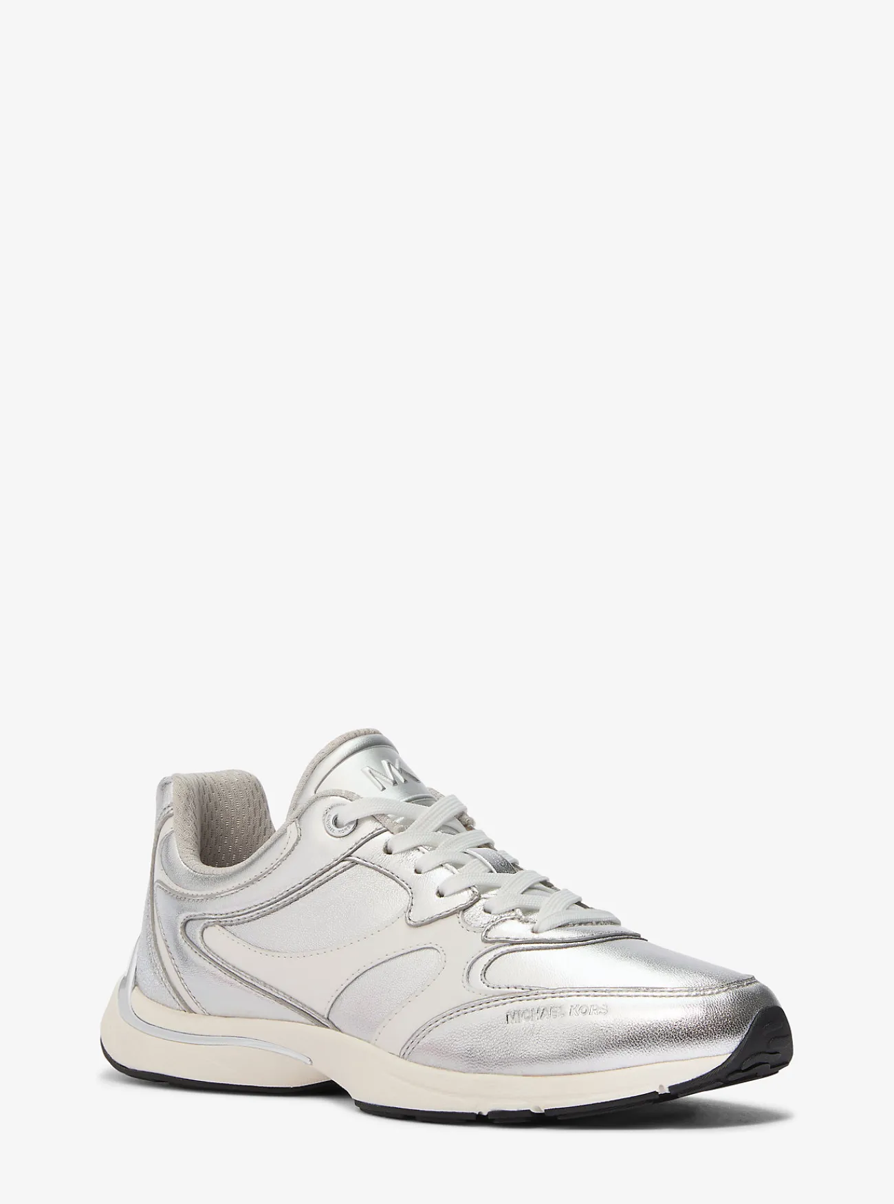 Michael Kors Sneaker Riley van metallic leer ZILVER Outlet