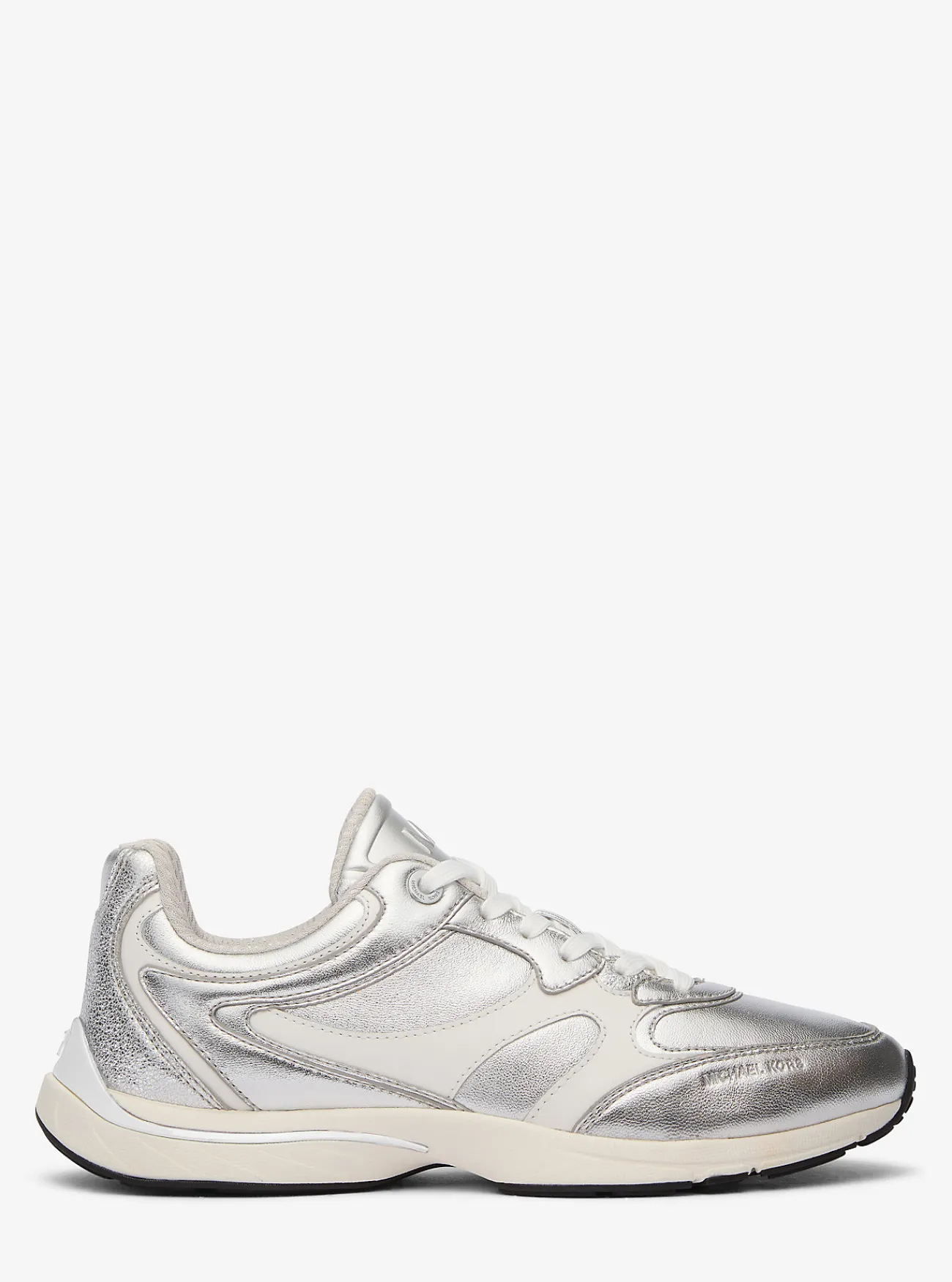 Michael Kors Sneaker Riley van metallic leer ZILVER Outlet