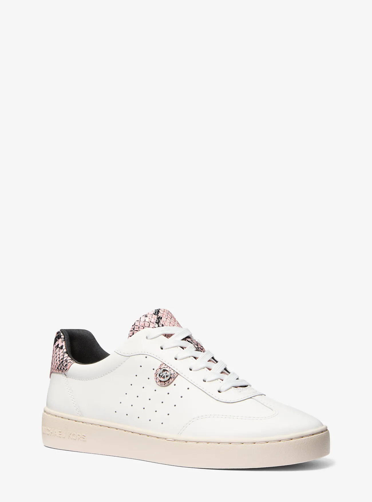 Michael Kors Sneaker Scotty van leer met slangenprint in reli&euml;f ZACHTROZE Hot