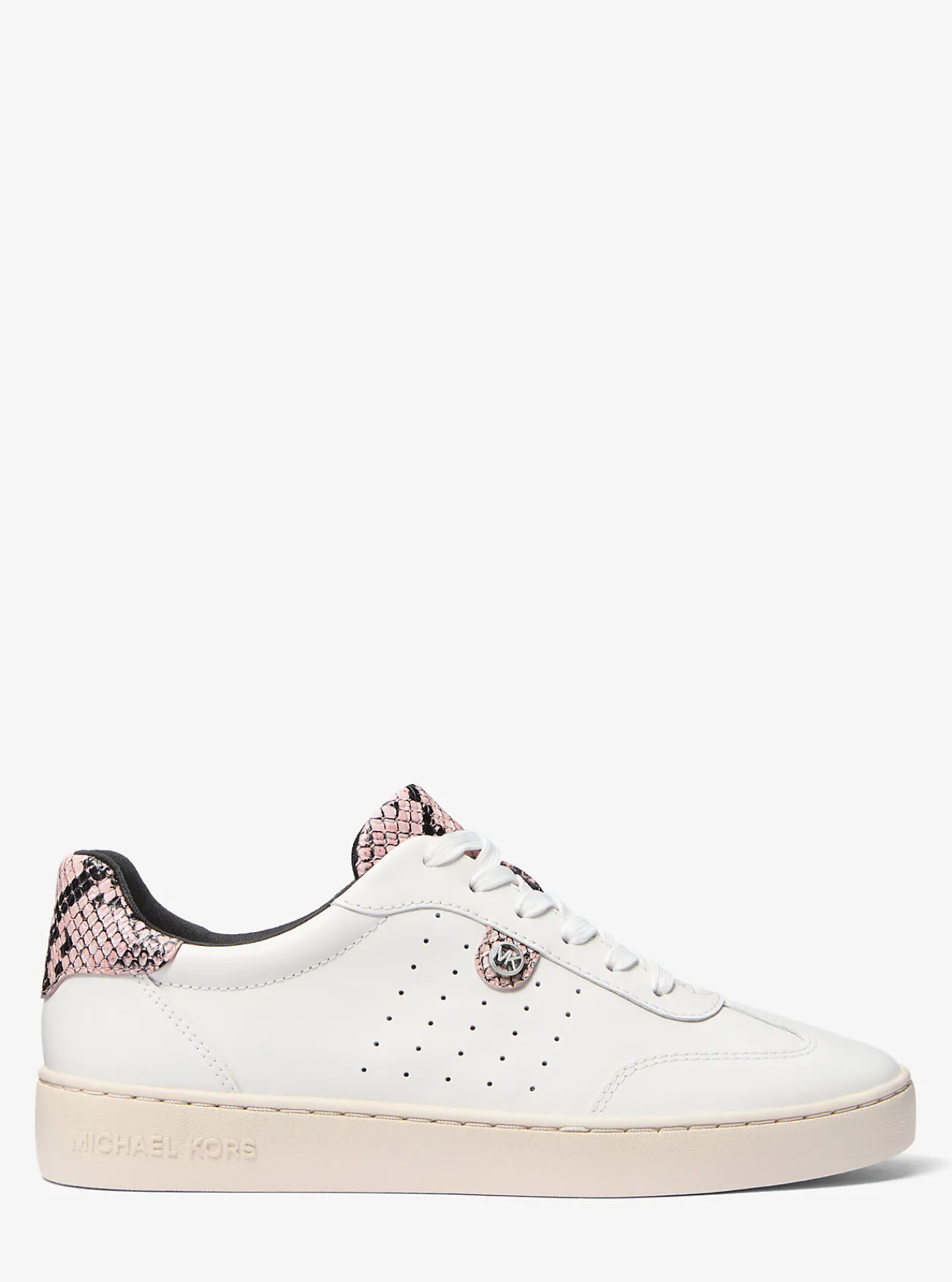 Michael Kors Sneaker Scotty van leer met slangenprint in reli&euml;f ZACHTROZE Hot