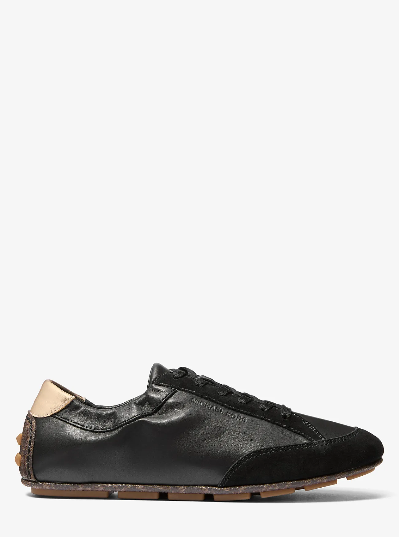 Michael Kors Sneaker Susie van leer en su&egrave;de BRUINMULTI New