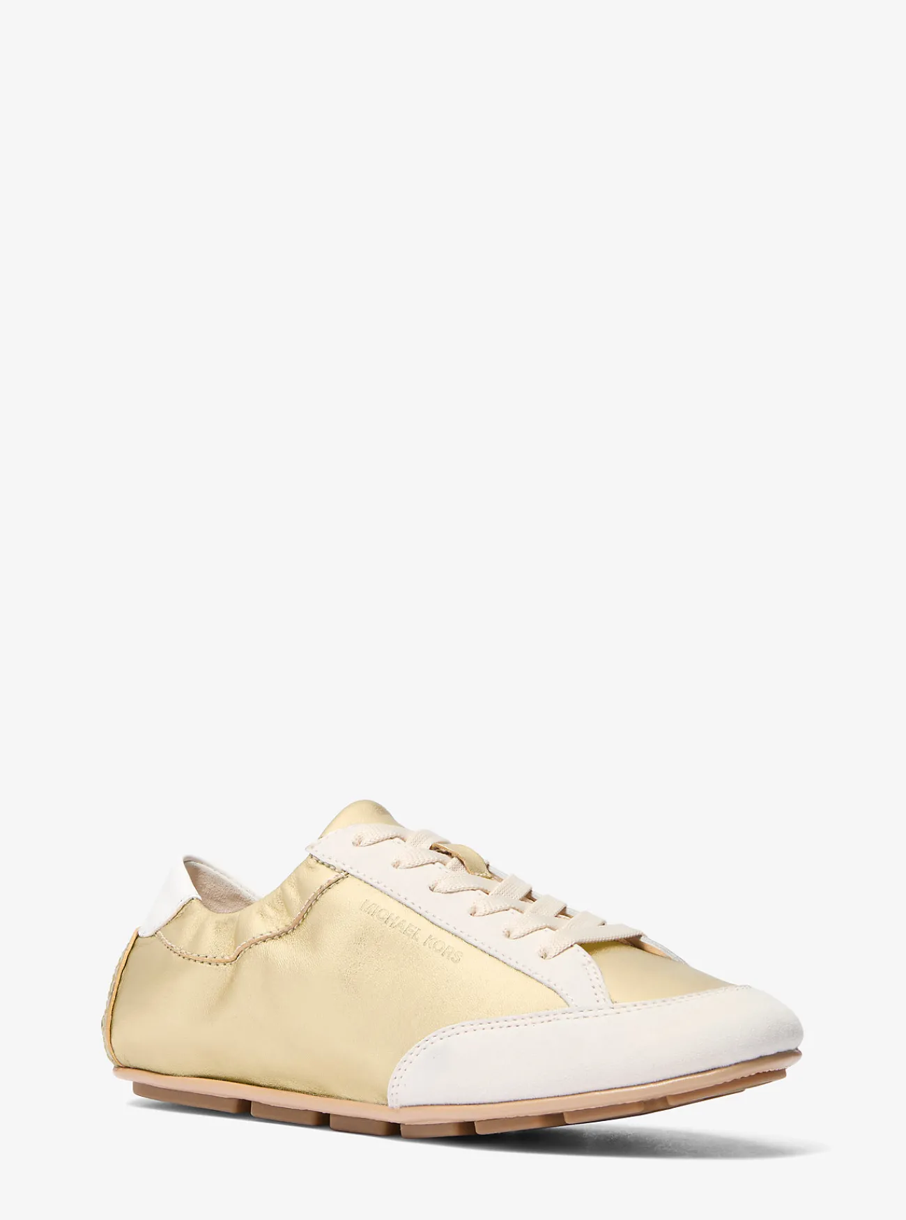 Michael Kors Sneaker Susie van metallic leer en su&egrave;de LICHTGOUD Outlet