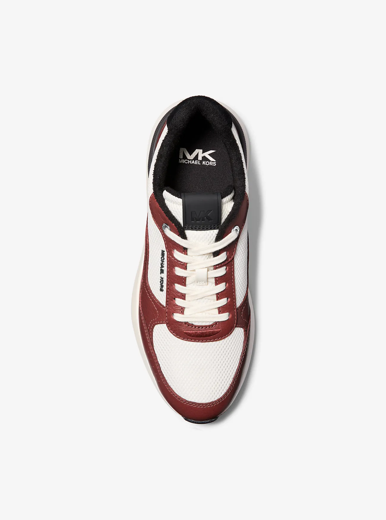 Michael Kors Sneaker Trevor van leer en stretchbreisel DONKERBRANDYMULTI Outlet