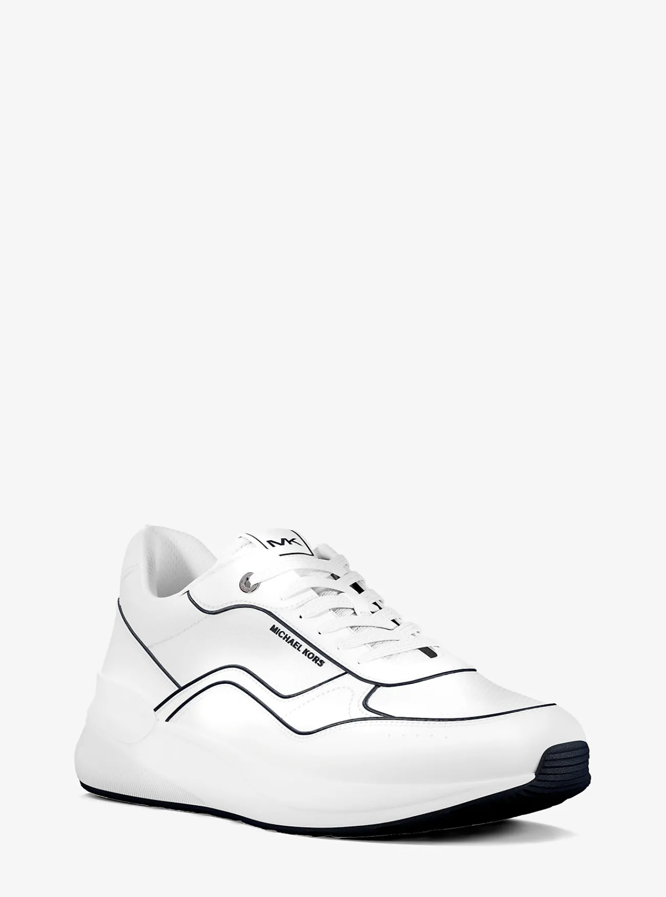 Michael Kors Sneaker Trevor van leer en mesh Discount