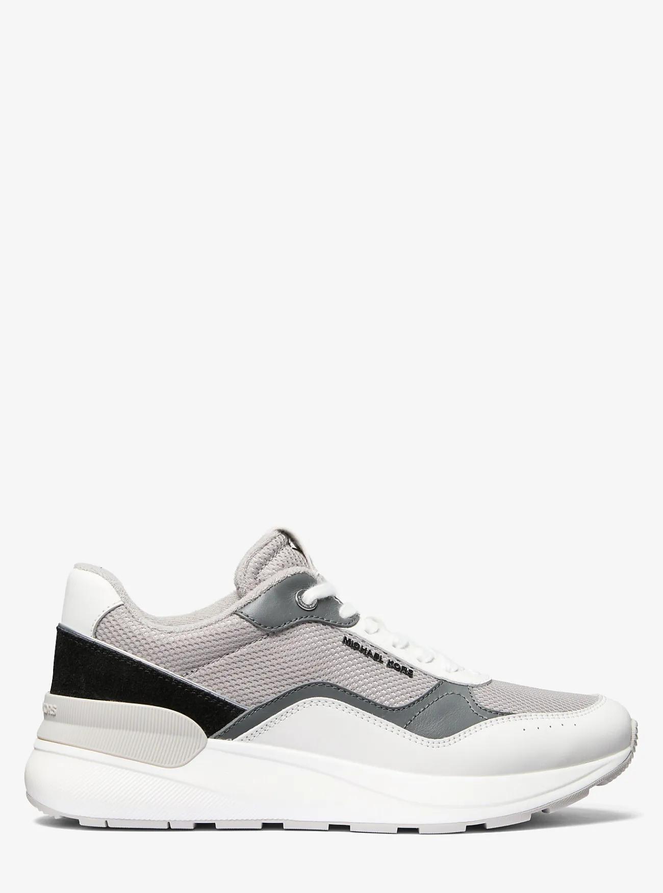 Michael Kors Sneaker Trevor van leer en stretchbreisel STEENGROEVEGRIJSMULTI Discount
