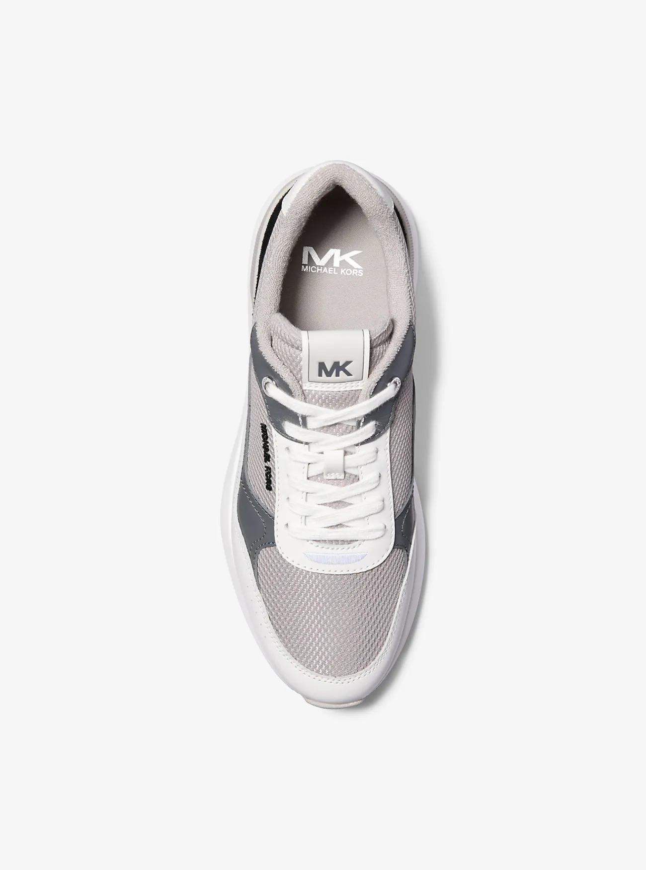 Michael Kors Sneaker Trevor van leer en stretchbreisel STEENGROEVEGRIJSMULTI Discount