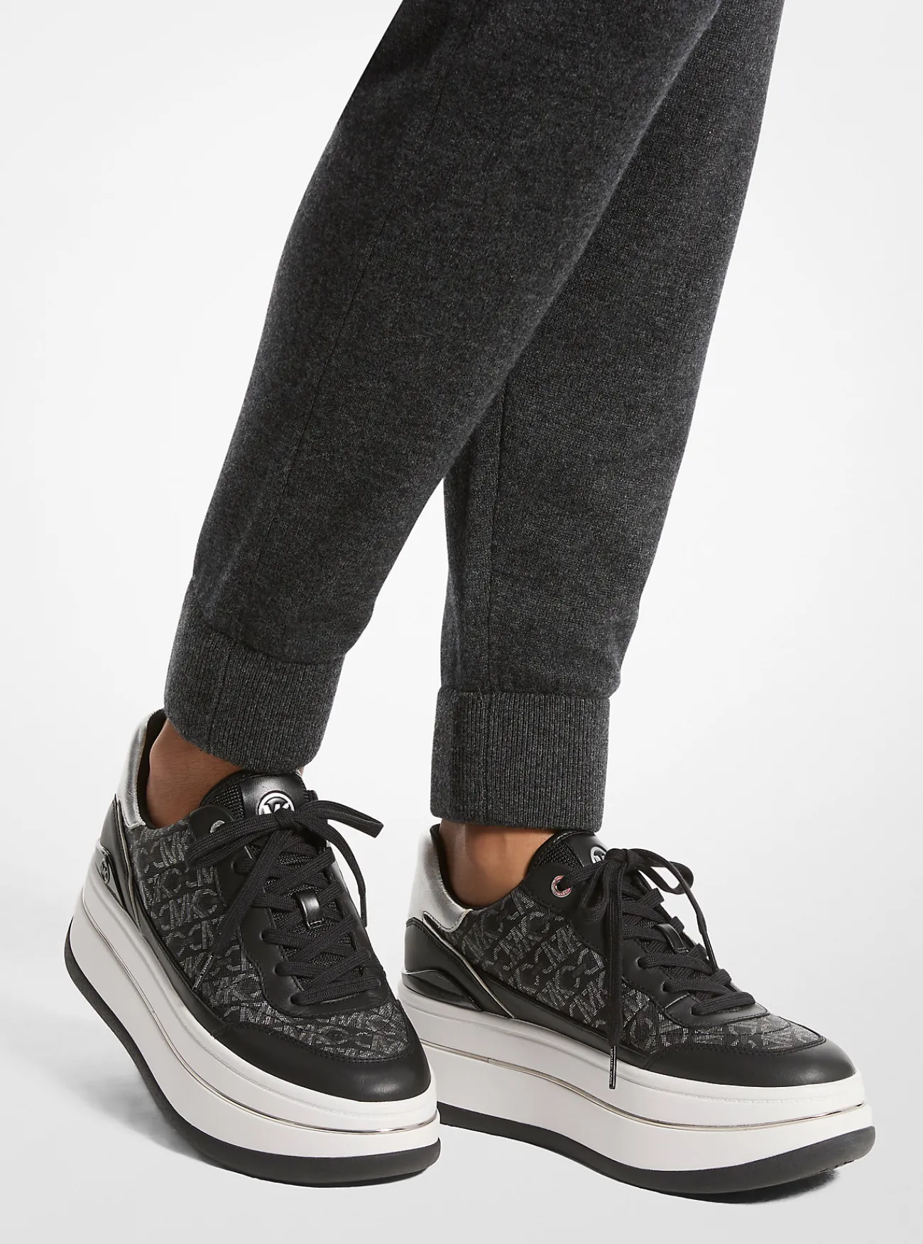 Michael Kors Sneaker van leer met metallic Empire-monogram Hot