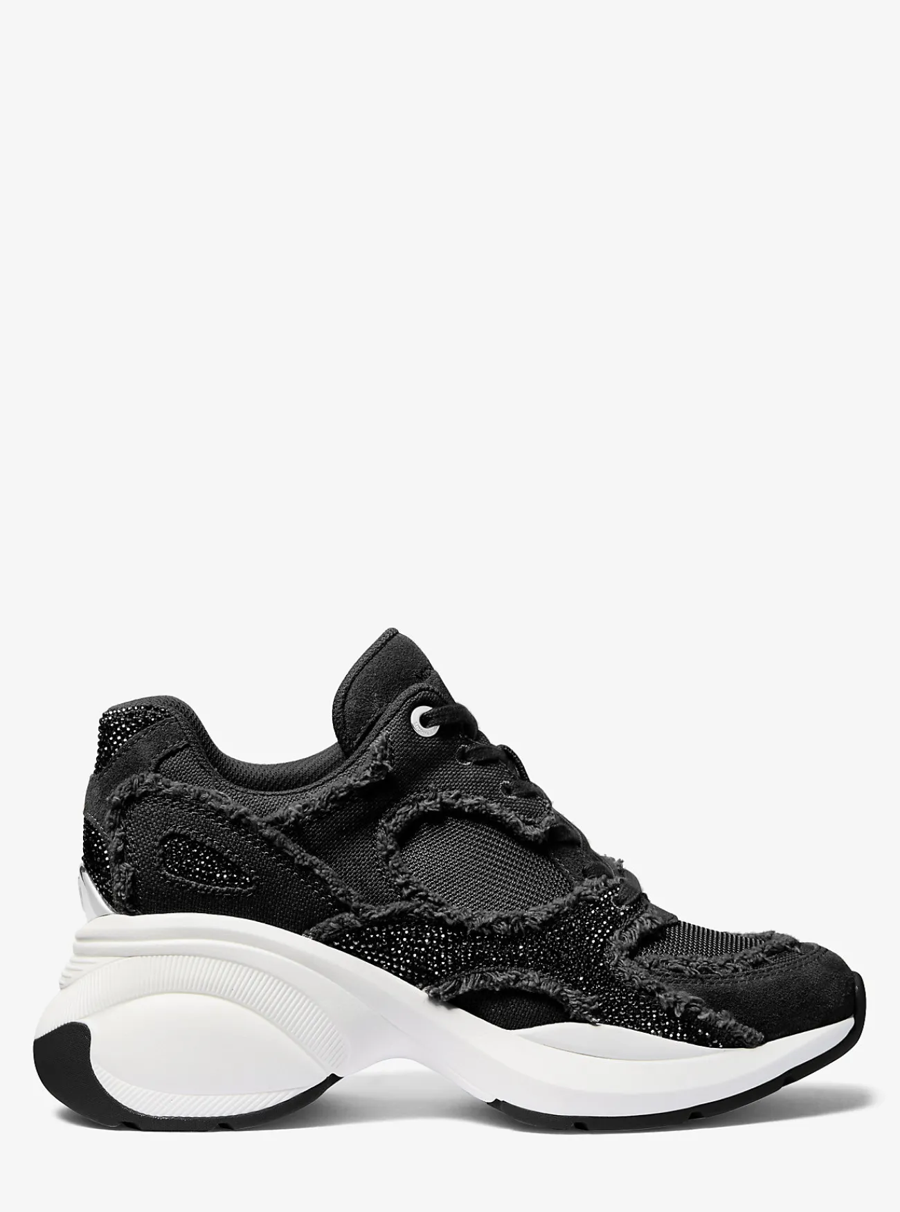 Michael Kors Sneaker Zuma van gemengd materiaal met versiering en rafels ZWART Hot