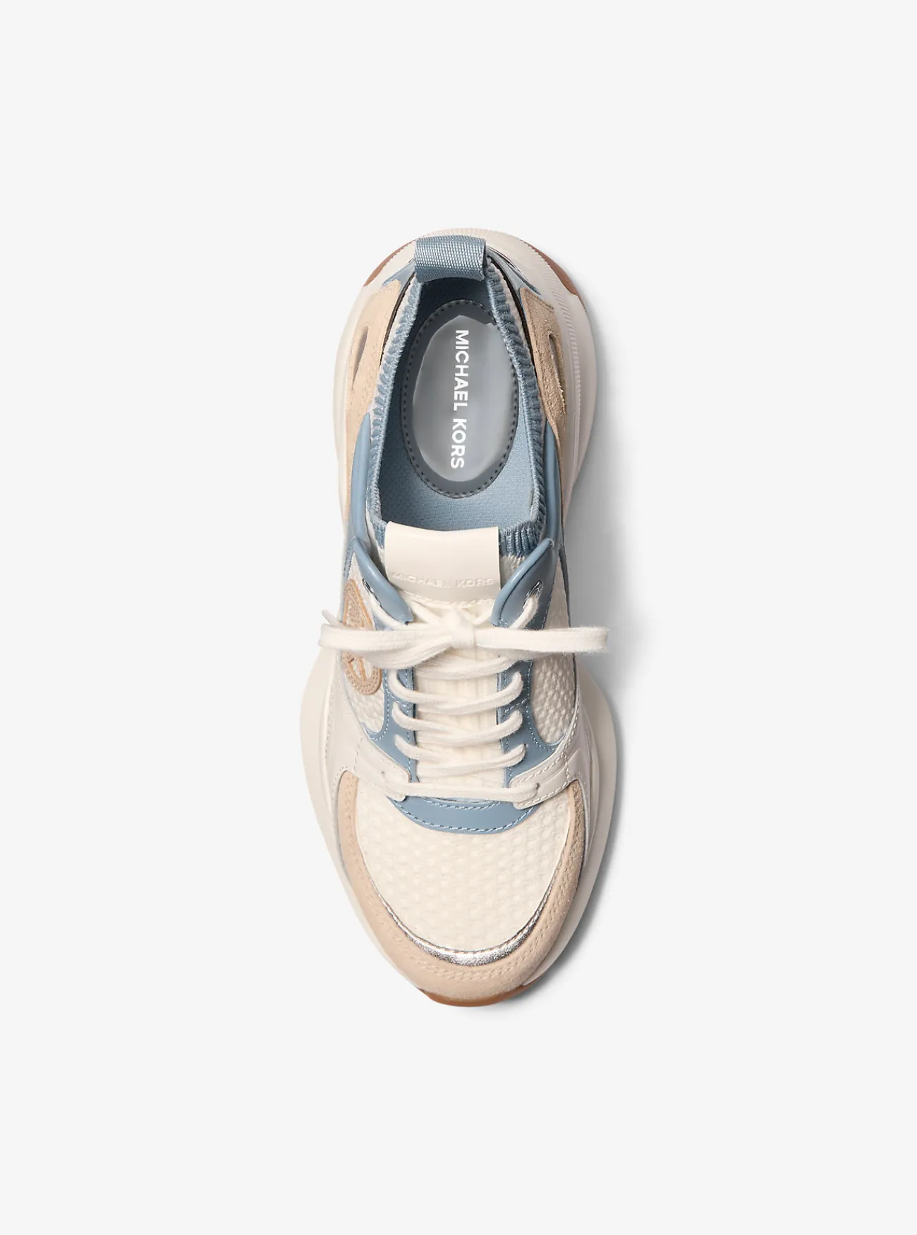 Michael Kors Sneaker Zuma van leer en mesh met kleurvlakken CHAMBRAY Outlet