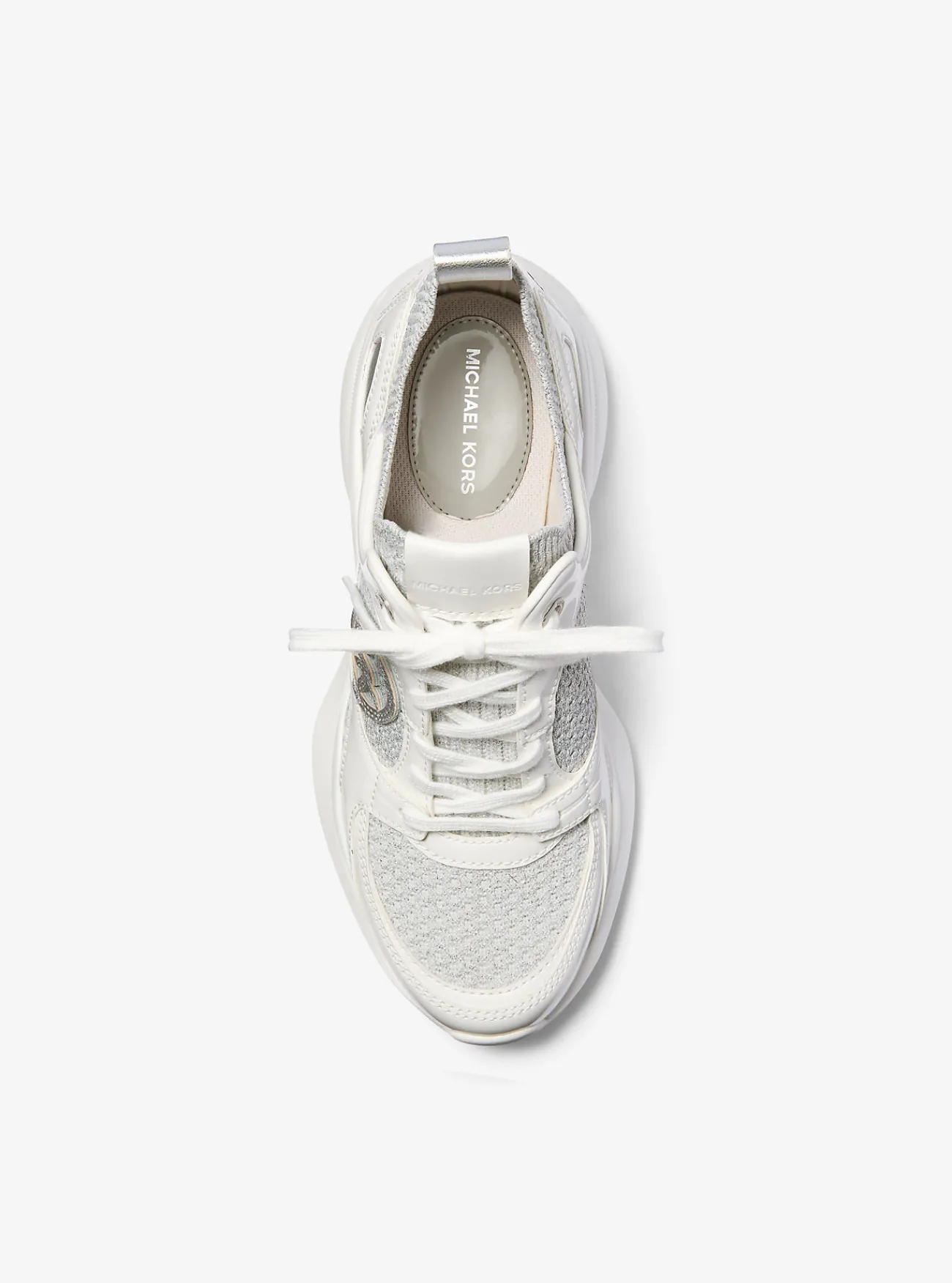 Michael Kors Sneaker Zuma van mesh en metallic materiaal ZILVER Fashion