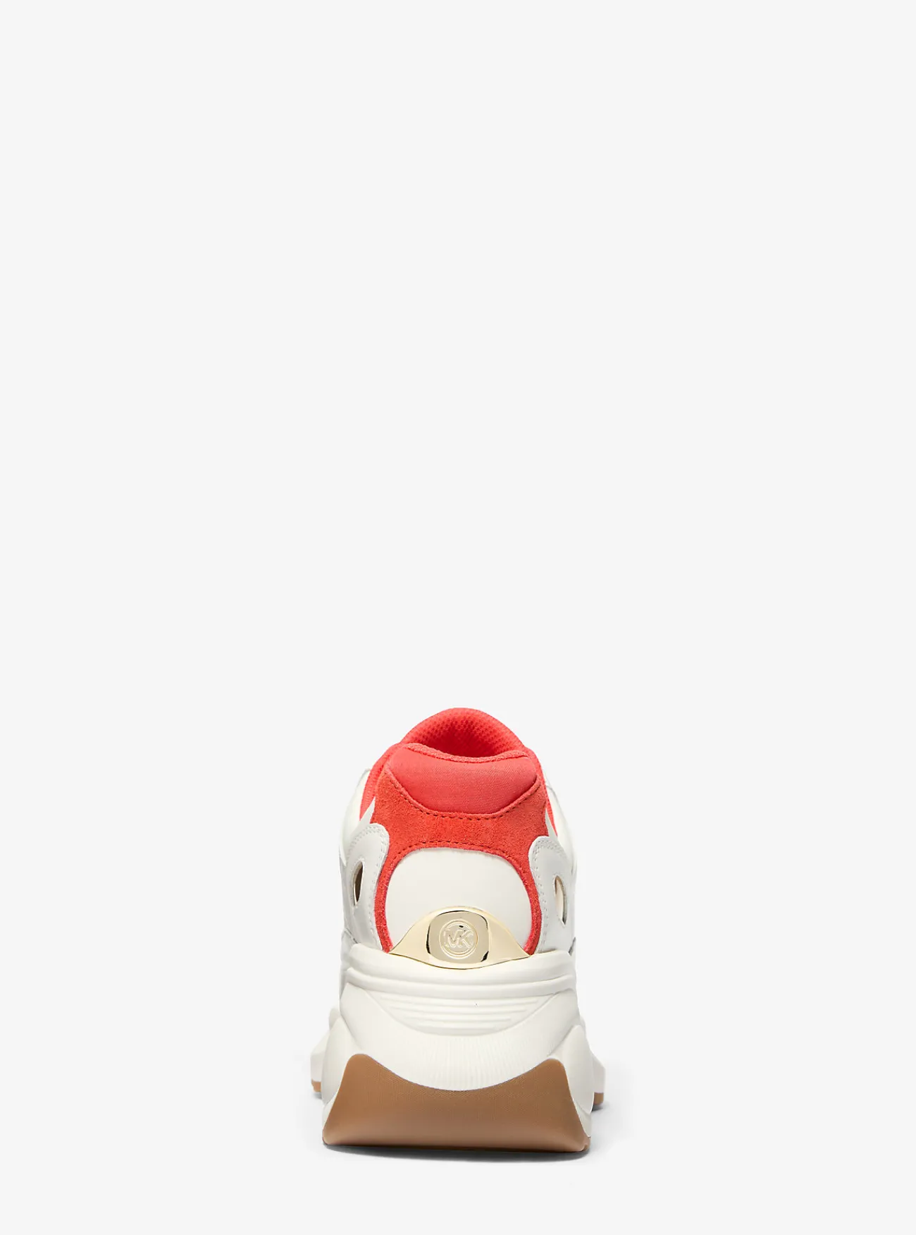 Michael Kors Sneaker Zuma van tweekleurig leer en su&egrave;de GEBRANDSIENNA New