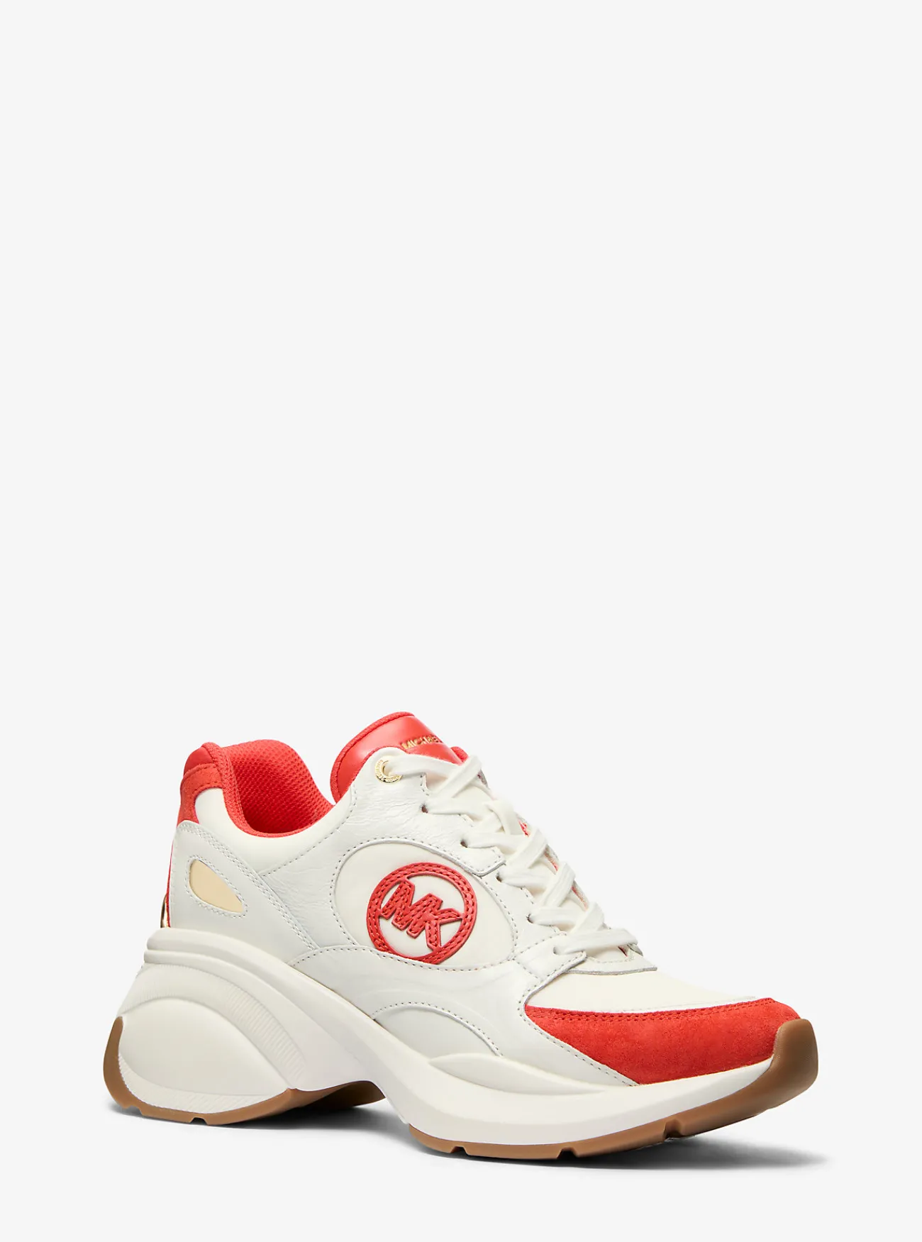 Michael Kors Sneaker Zuma van tweekleurig leer en suède GEBRANDSIENNA New