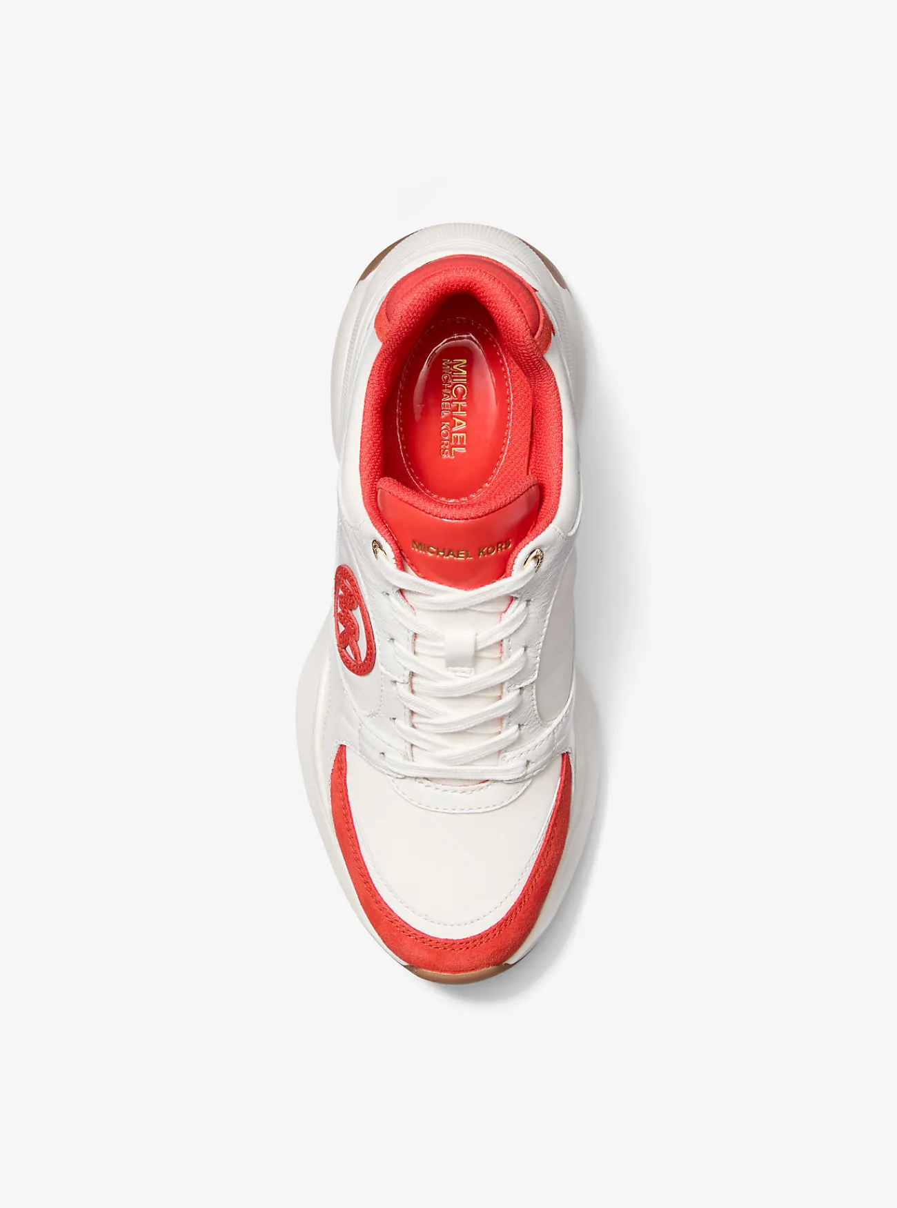 Michael Kors Sneaker Zuma van tweekleurig leer en suède GEBRANDSIENNA New