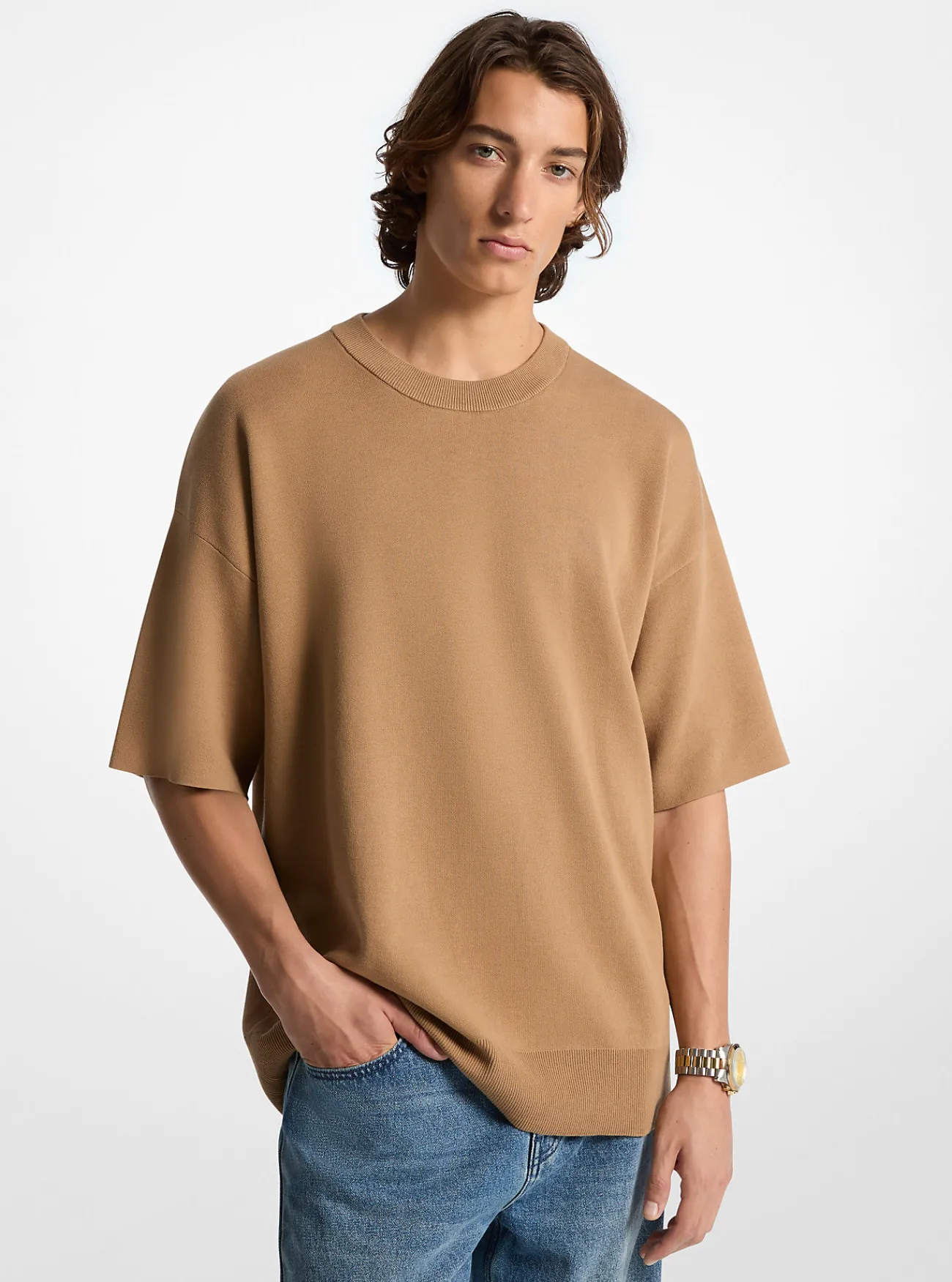 Michael Kors Sweater van katoen met korte mouwen CAFÉ Sale