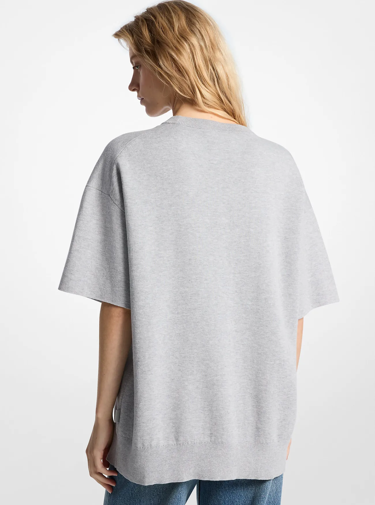Michael Kors Sweater van katoen met korte mouwen STEENGRIJS Online