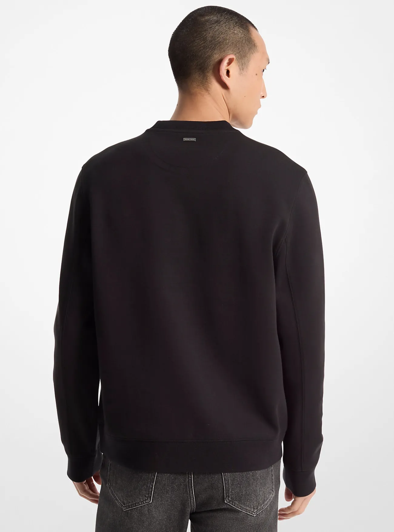 Michael Kors Sweater van katoenmix met logo in reli&euml;f ZWART Fashion