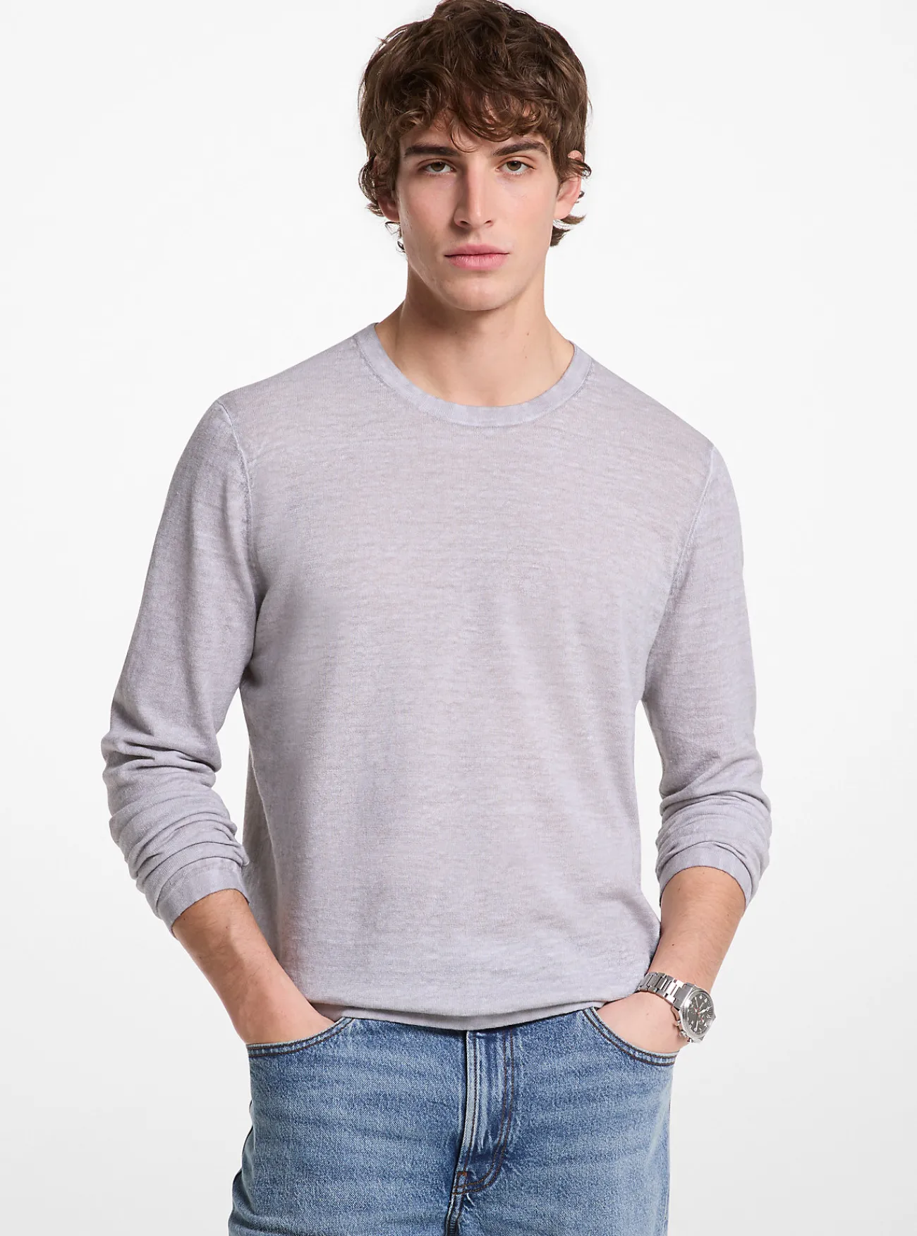 Michael Kors Sweater van linnen en katoen NIKKEL Sale