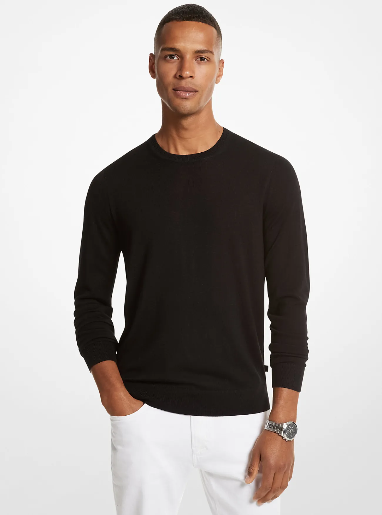 Michael Kors Sweater van merinowol ZWART Discount