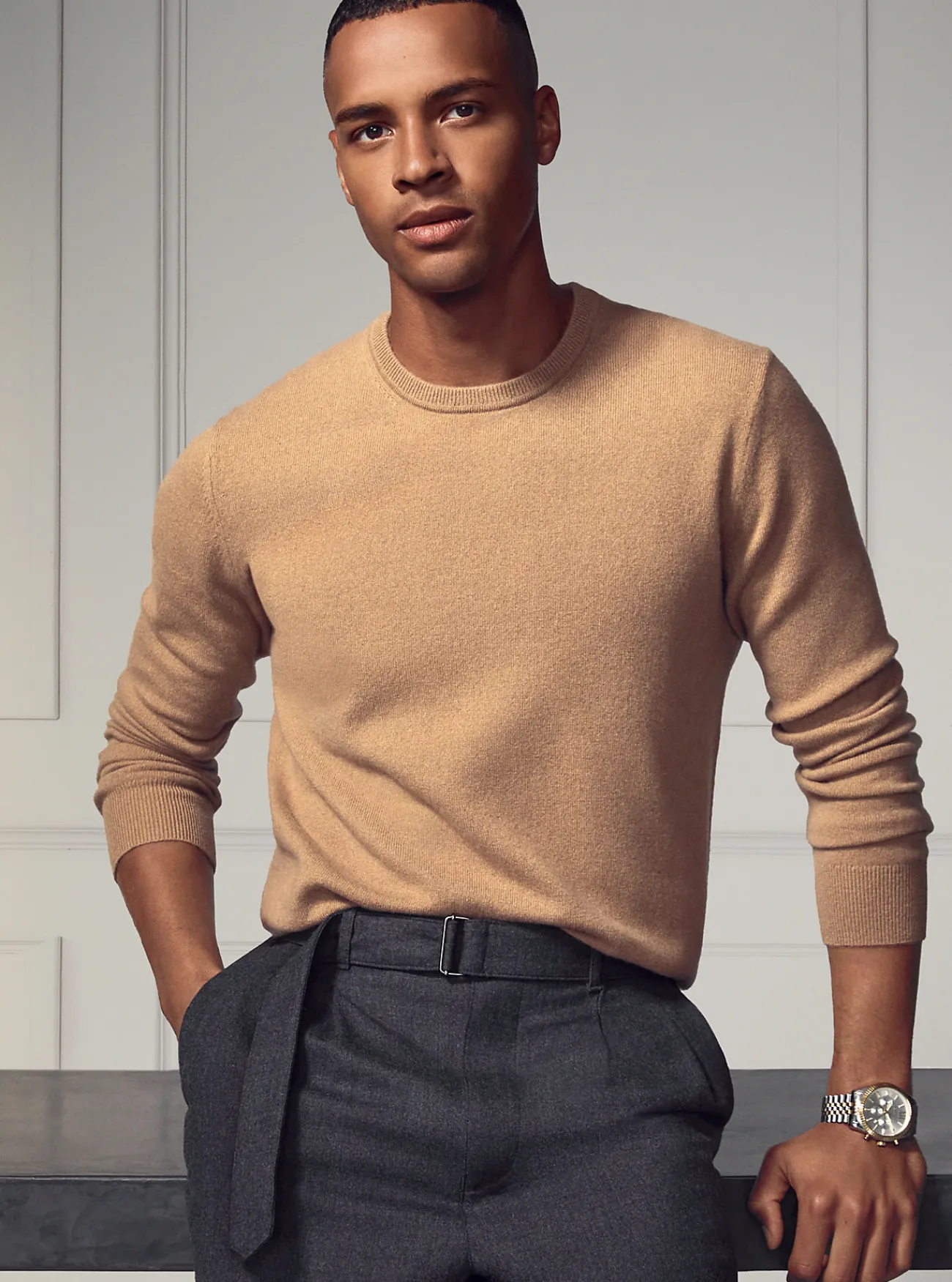 Michael Kors Sweater van merinowol DONKERCAMELMELANGE Best