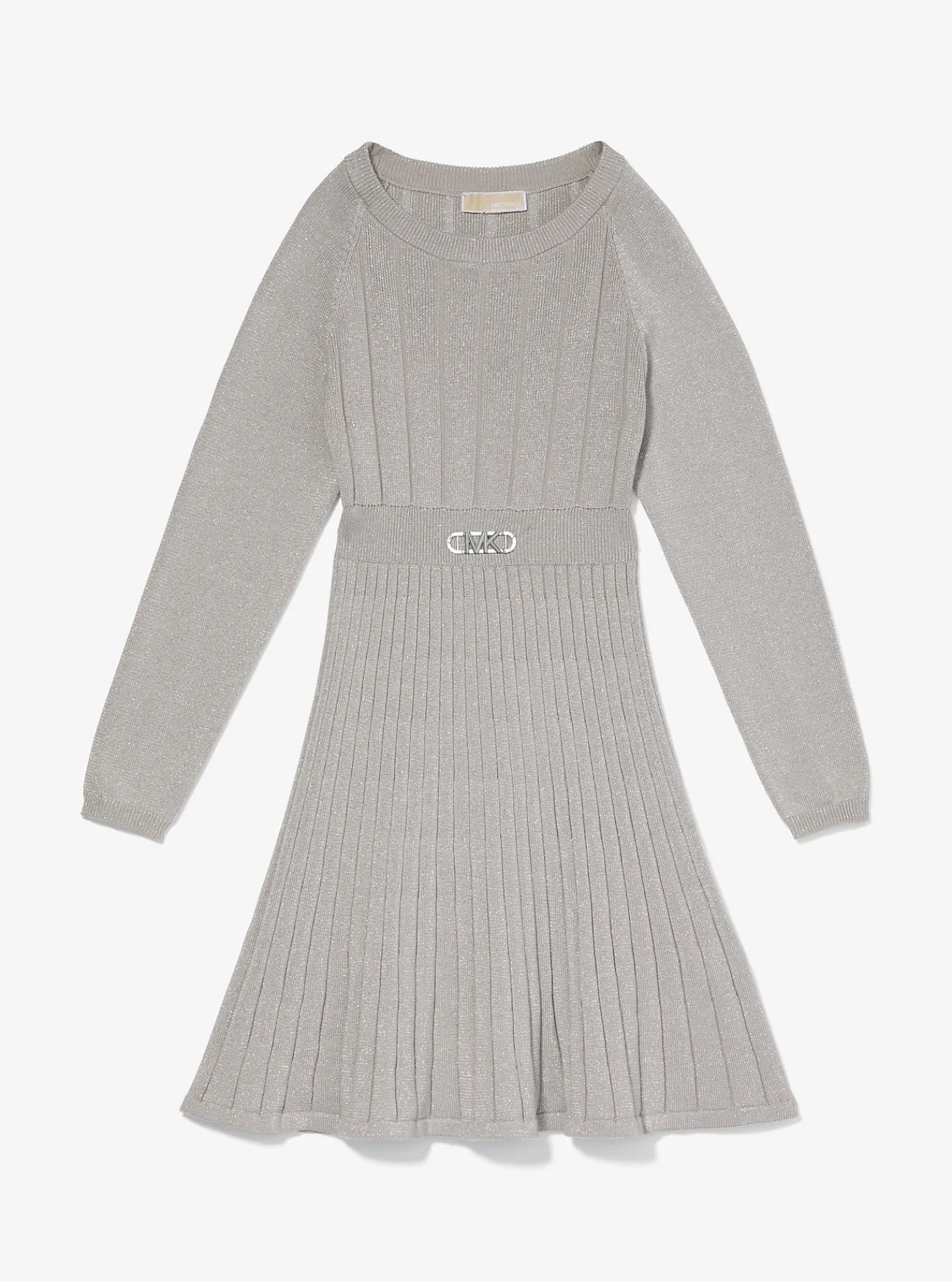 Michael Kors Sweaterjurk van metallic breisel met plooien LICHTGRIJS Discount