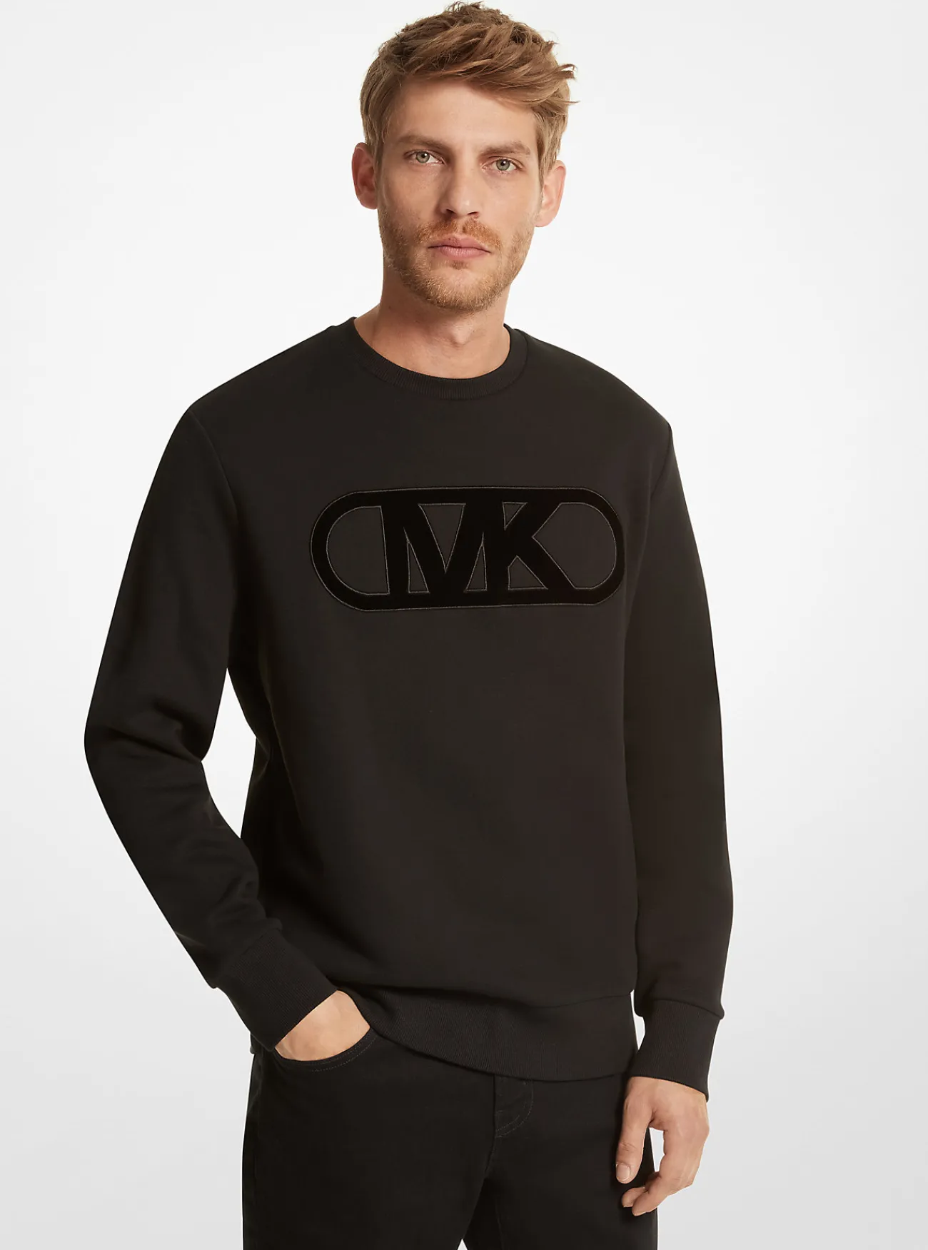 Michael Kors Sweatshirt van biologisch katoen met Empire-logo ZWART Hot