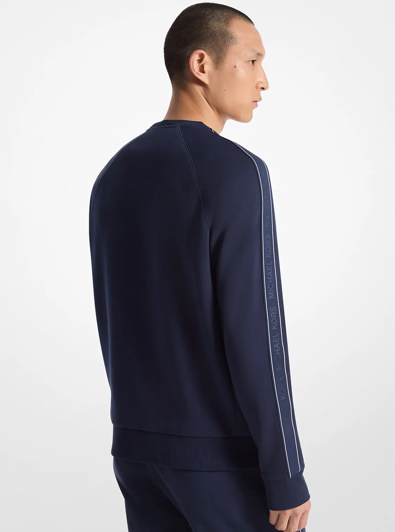 Michael Kors Sweatshirt van een katoenmix met logoband MIDDERNACHTSBLAUW Best