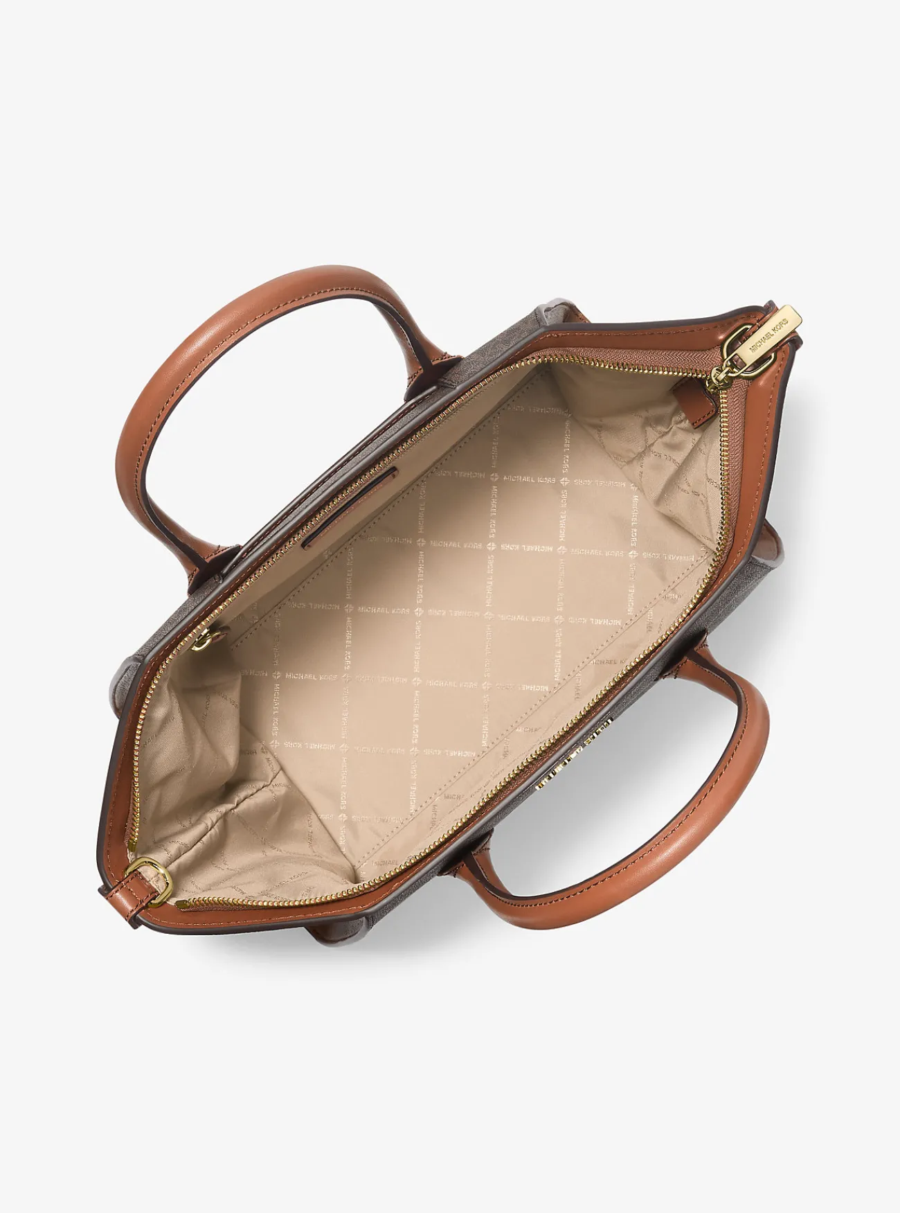 Michael Kors Tas Avril met kenmerkend logo, groot BRUIN Outlet