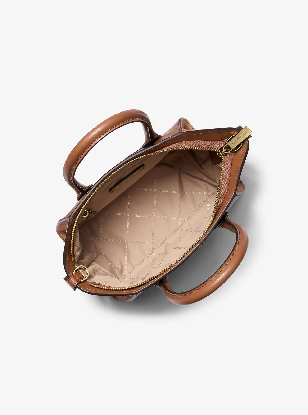 Michael Kors Tas Avril van getrommeld leer, klein LUGGAGE New