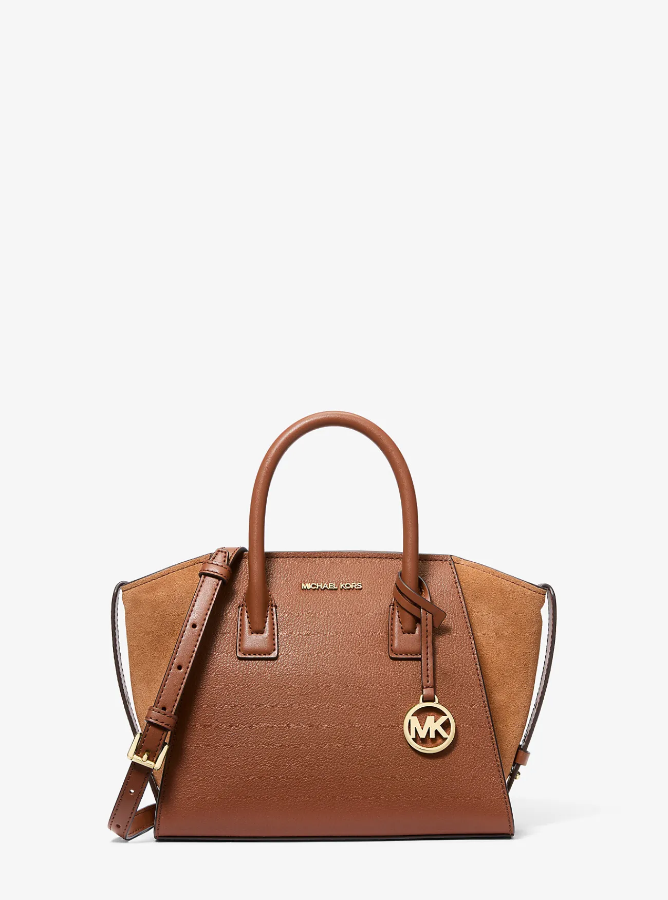 Michael Kors Tas Avril van getrommeld leer, klein LUGGAGE New