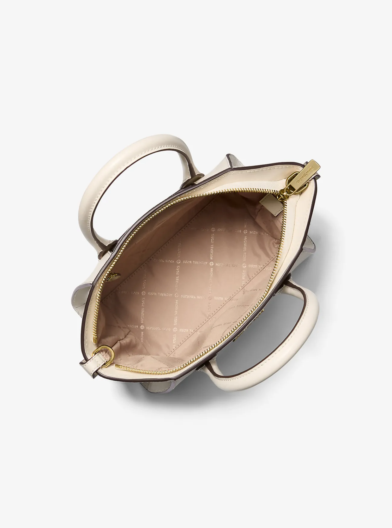 Michael Kors Tas Avril van getrommeld leer, klein LICHTCRÈME Clearance