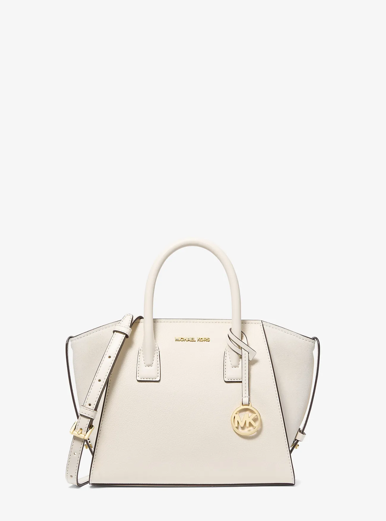 Michael Kors Tas Avril van getrommeld leer, klein LICHTCRÈME Clearance